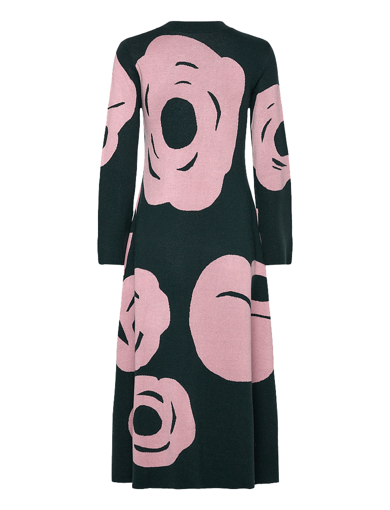 Marimekko - LEIKKUU TUMMA - knitted dresses - dark green, light pink - 2