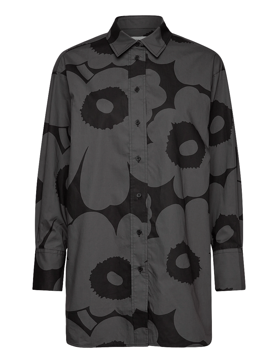 Marimekko - NILA UNIKKO - denimskjorter - black, dark grey - 1