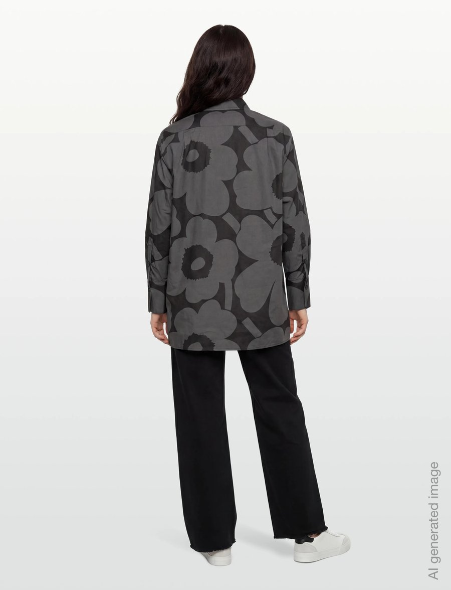 Marimekko - NILA UNIKKO - denimskjorter - black, dark grey - 4