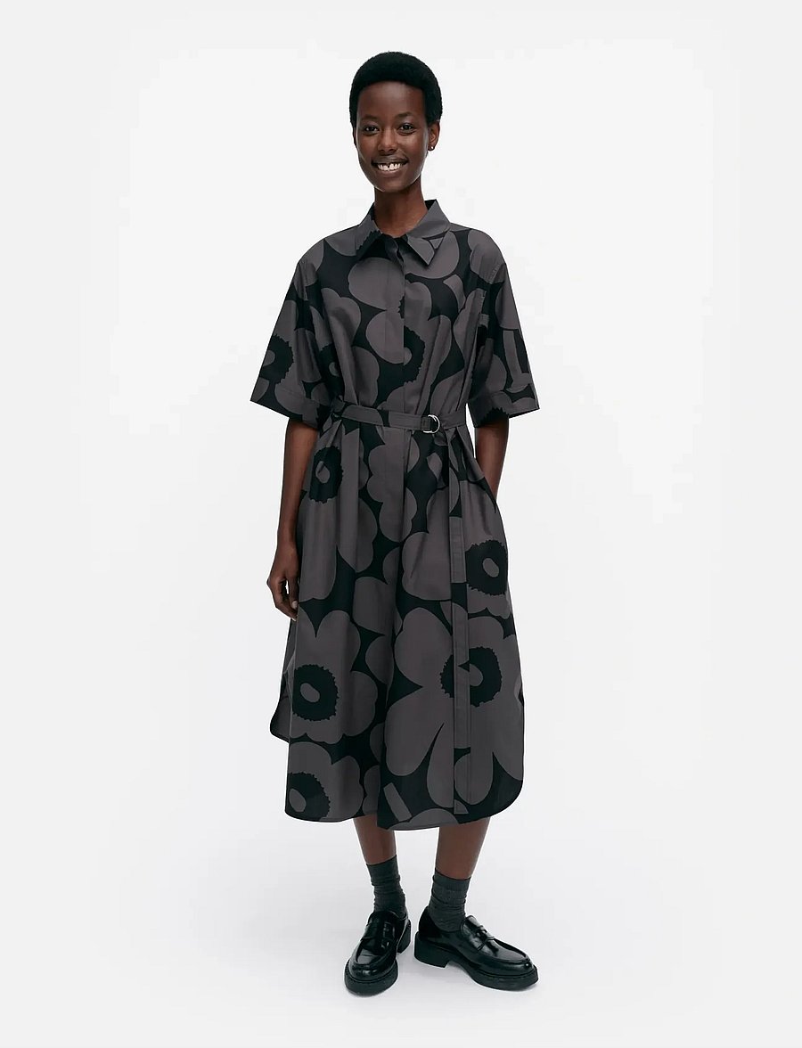 Marimekko - POPLIINI UNIKKO - midi garuma kleitas - black, dark grey - 1