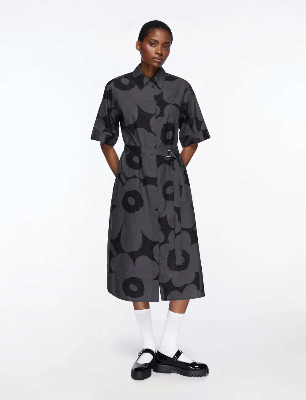 Marimekko - POPLIINI UNIKKO - skjortklänningar - black, dark grey - 2