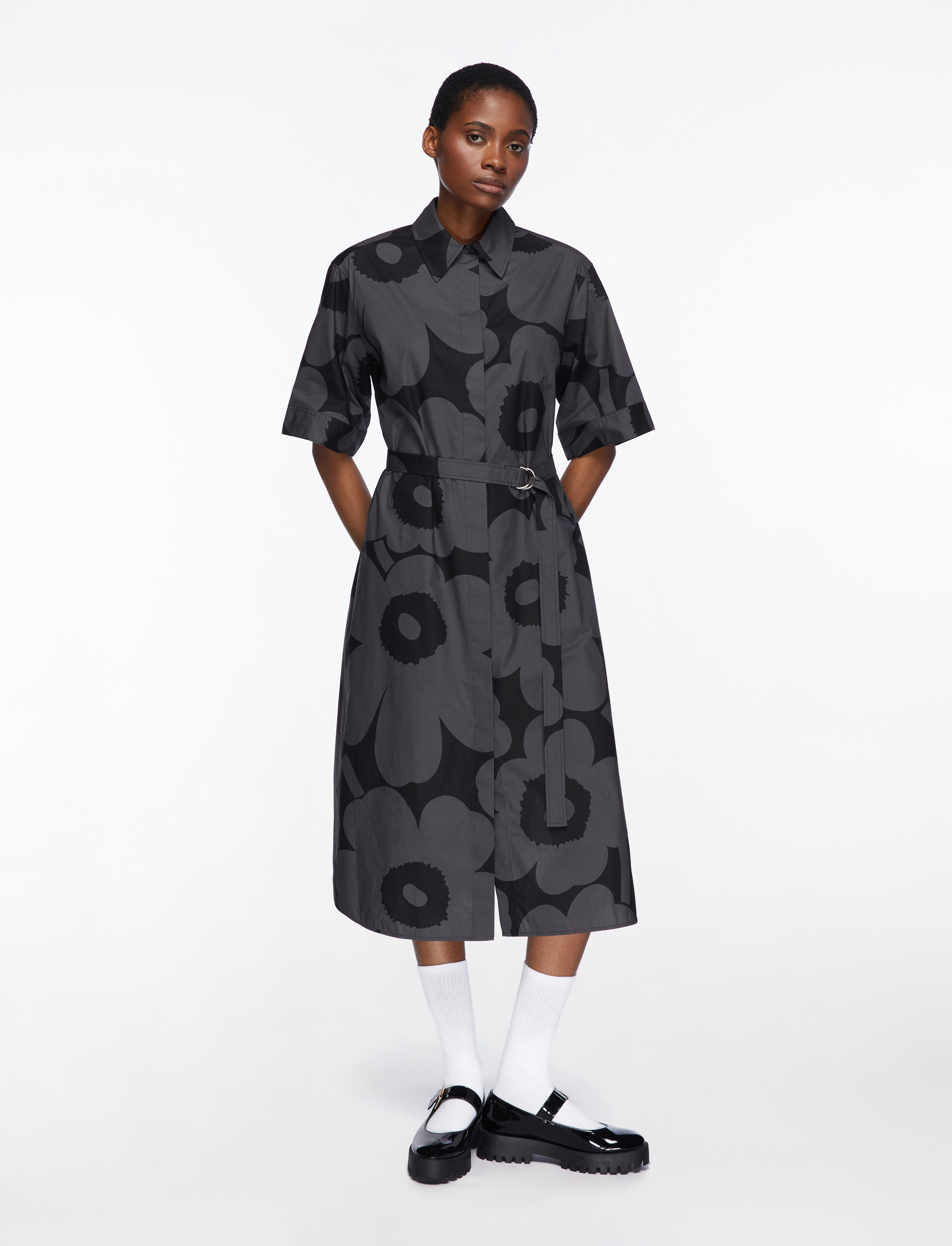 Marimekko - POPLIINI UNIKKO - midi garuma kleitas - black, dark grey - 3