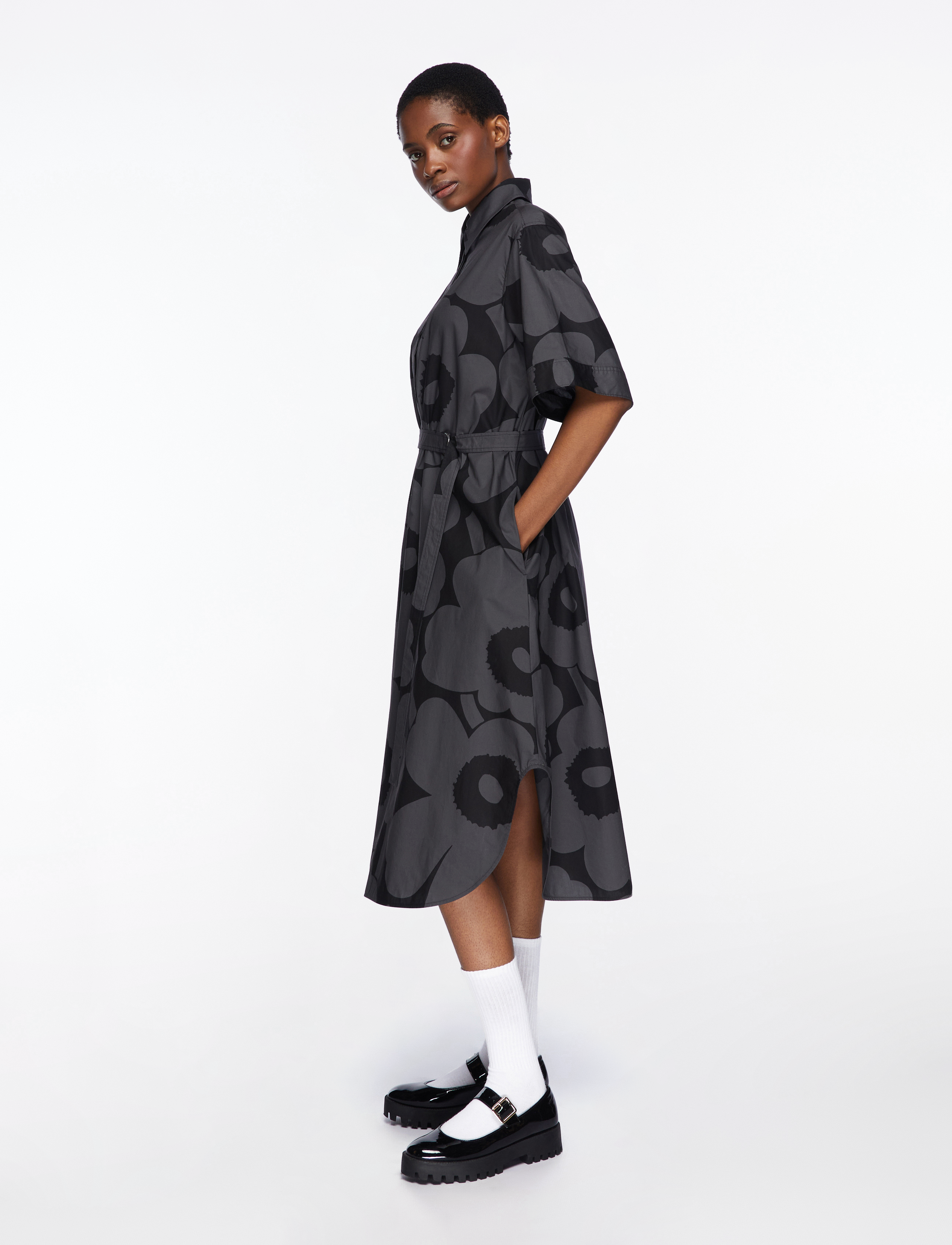 Marimekko - POPLIINI UNIKKO - midi garuma kleitas - black, dark grey - 4