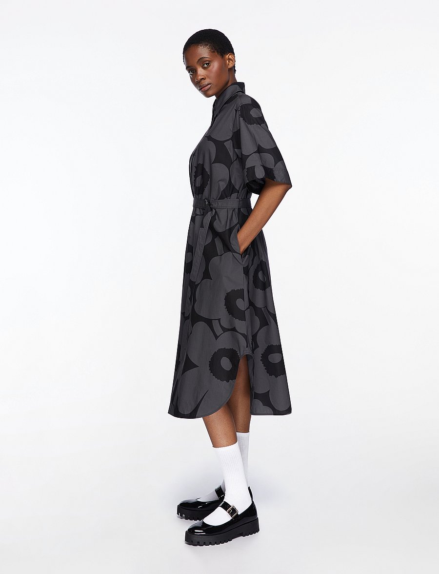 Marimekko - POPLIINI UNIKKO - midi garuma kleitas - black, dark grey - 4