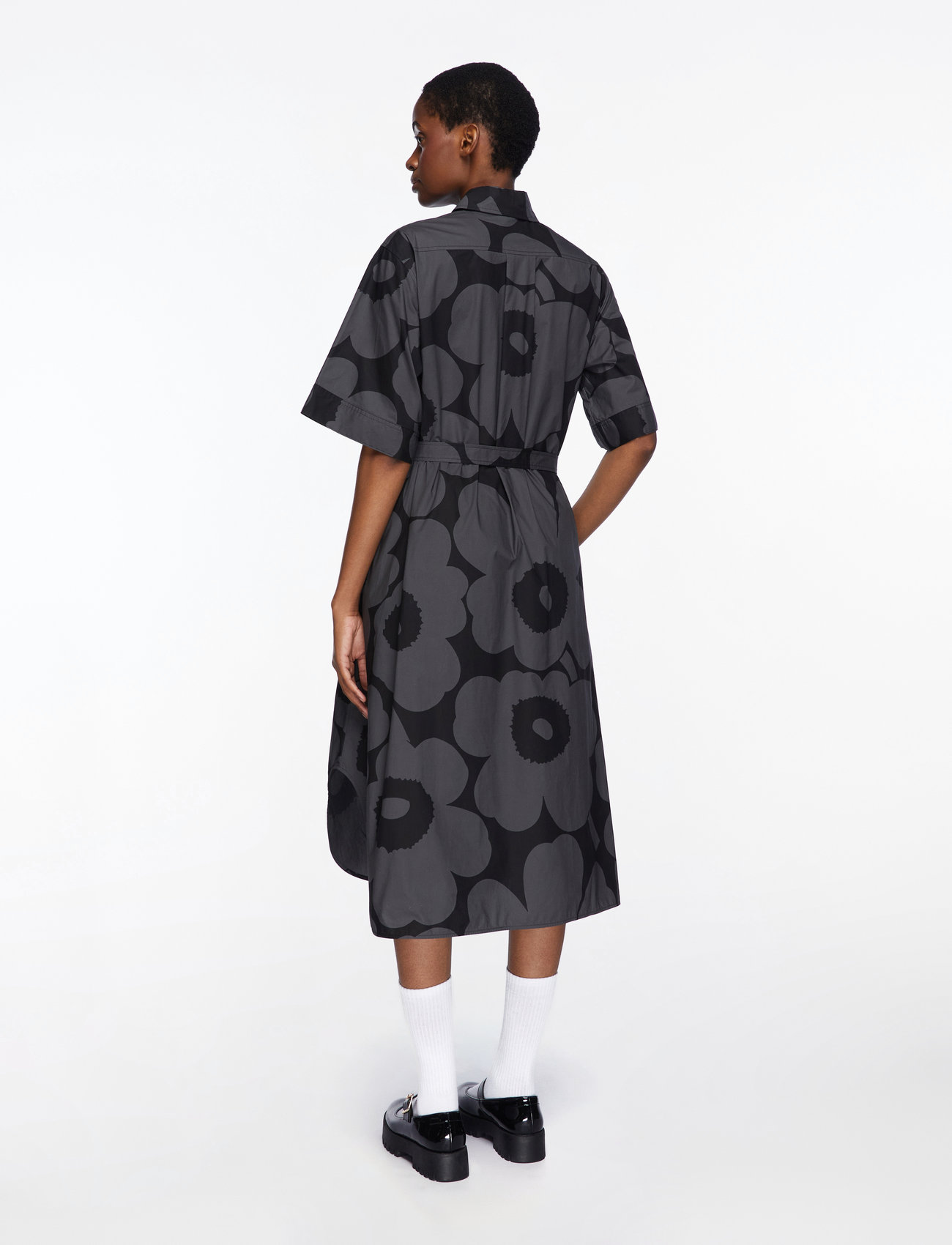 Marimekko - POPLIINI UNIKKO - midi-kleider - black, dark grey - 4