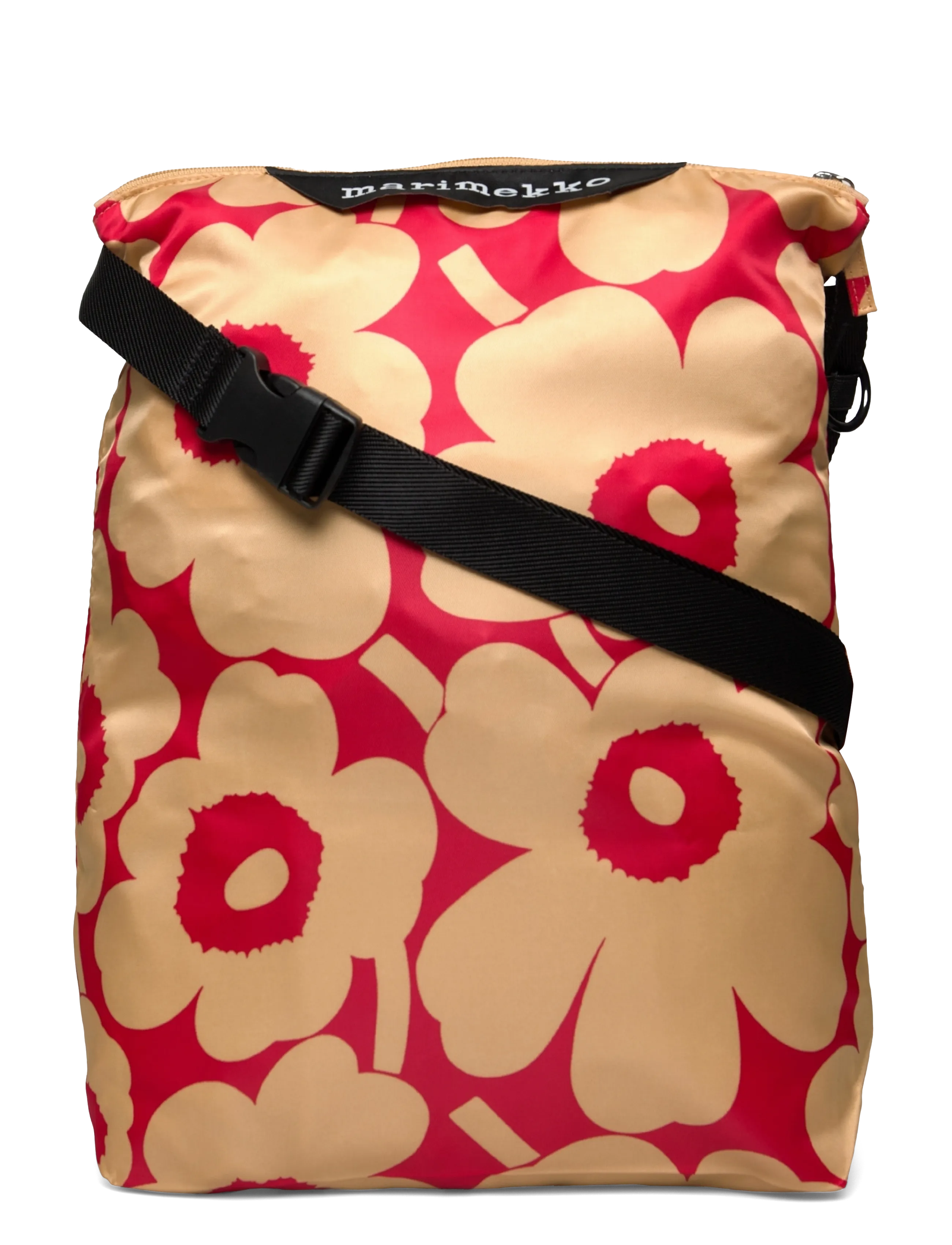 Marimekko - NEAT CROSSBODY UNIKKO M - light brown, red - 1