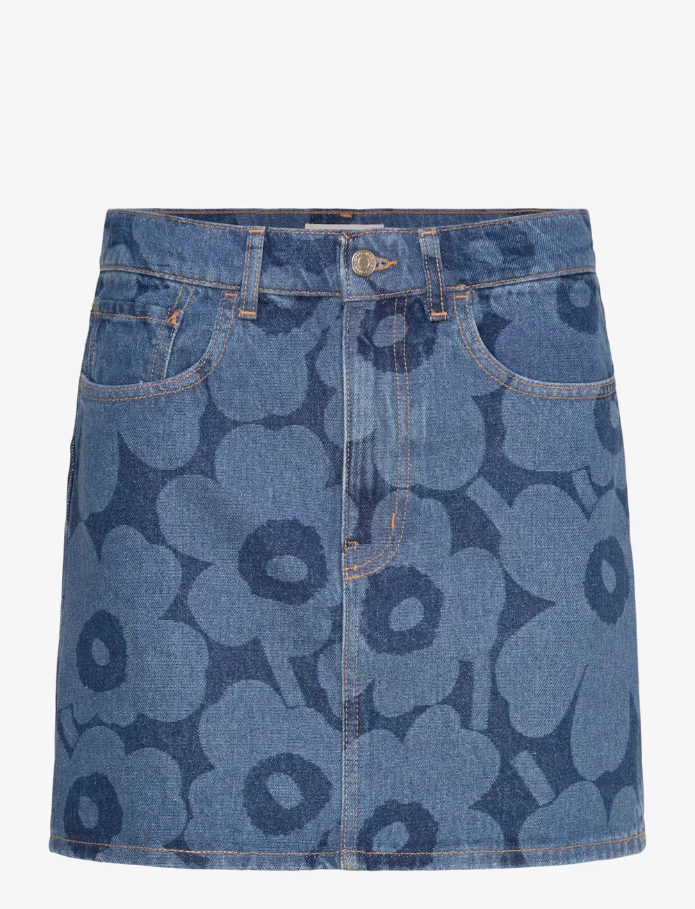 Marimekko - MARIDENIM RUUDUT UNIKKO - denim skirts - mid indigo - 1