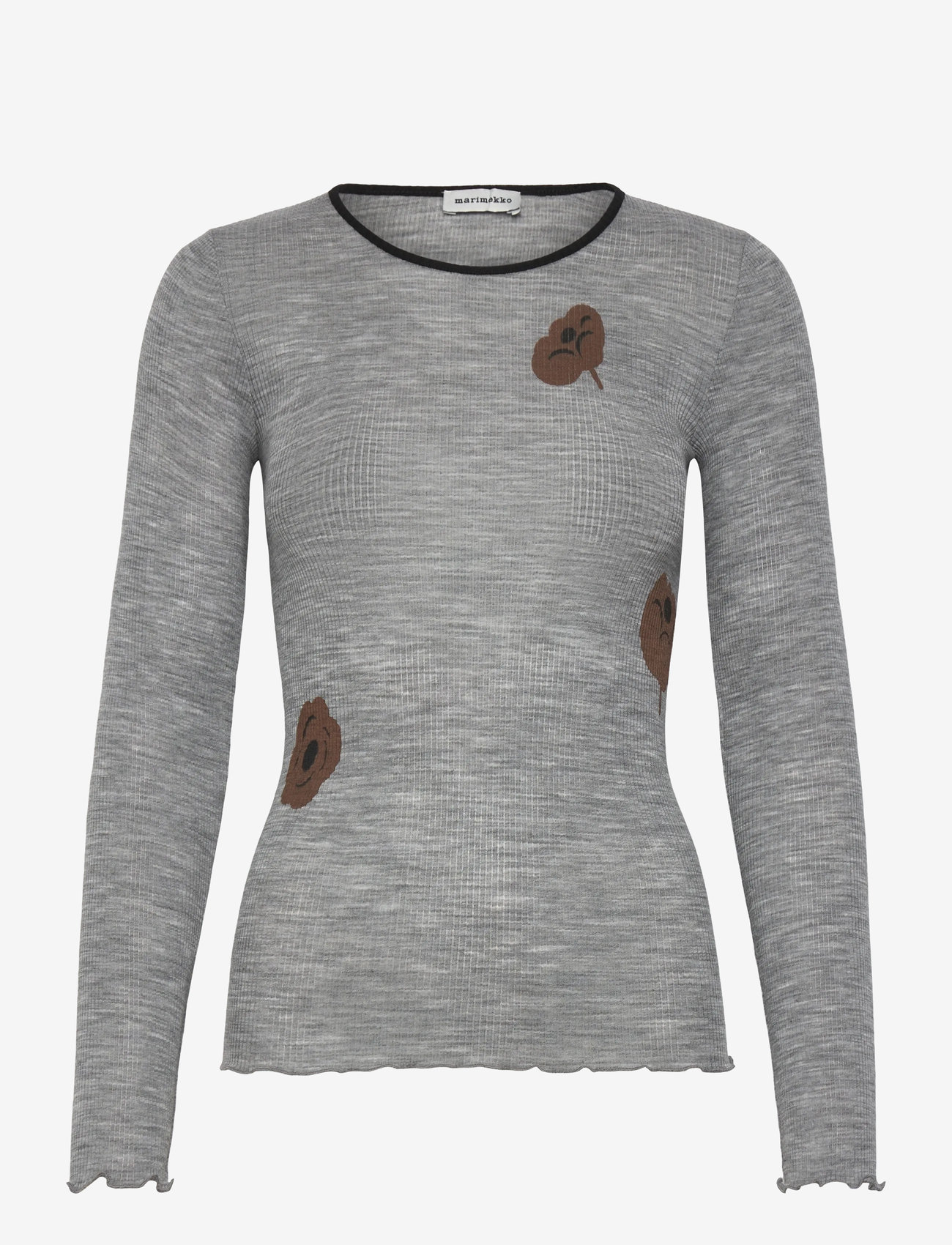 Marimekko - POLKKA TUMMA - pikkade varrukatega alussärgid - dark grey, brown - 1