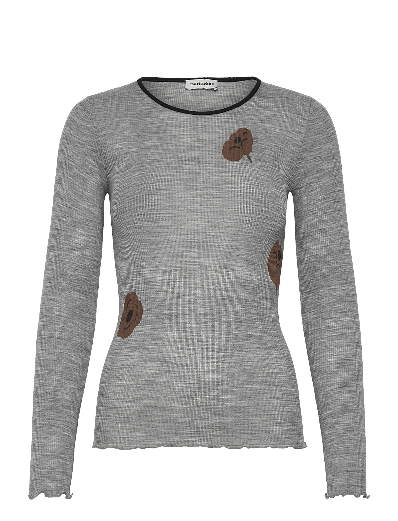 Marimekko - POLKKA TUMMA - pikkade varrukatega alussärgid - dark grey, brown - 1