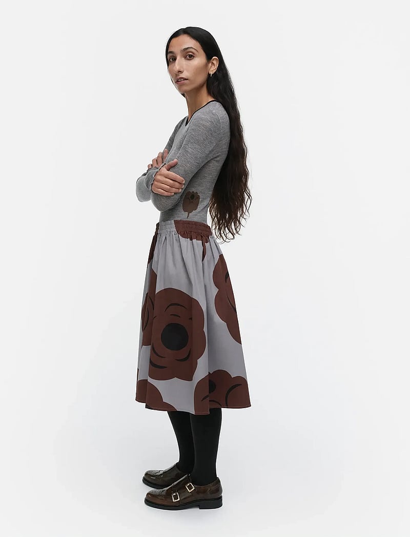 Marimekko - POLKKA TUMMA - pikkade varrukatega alussärgid - dark grey, brown - 4