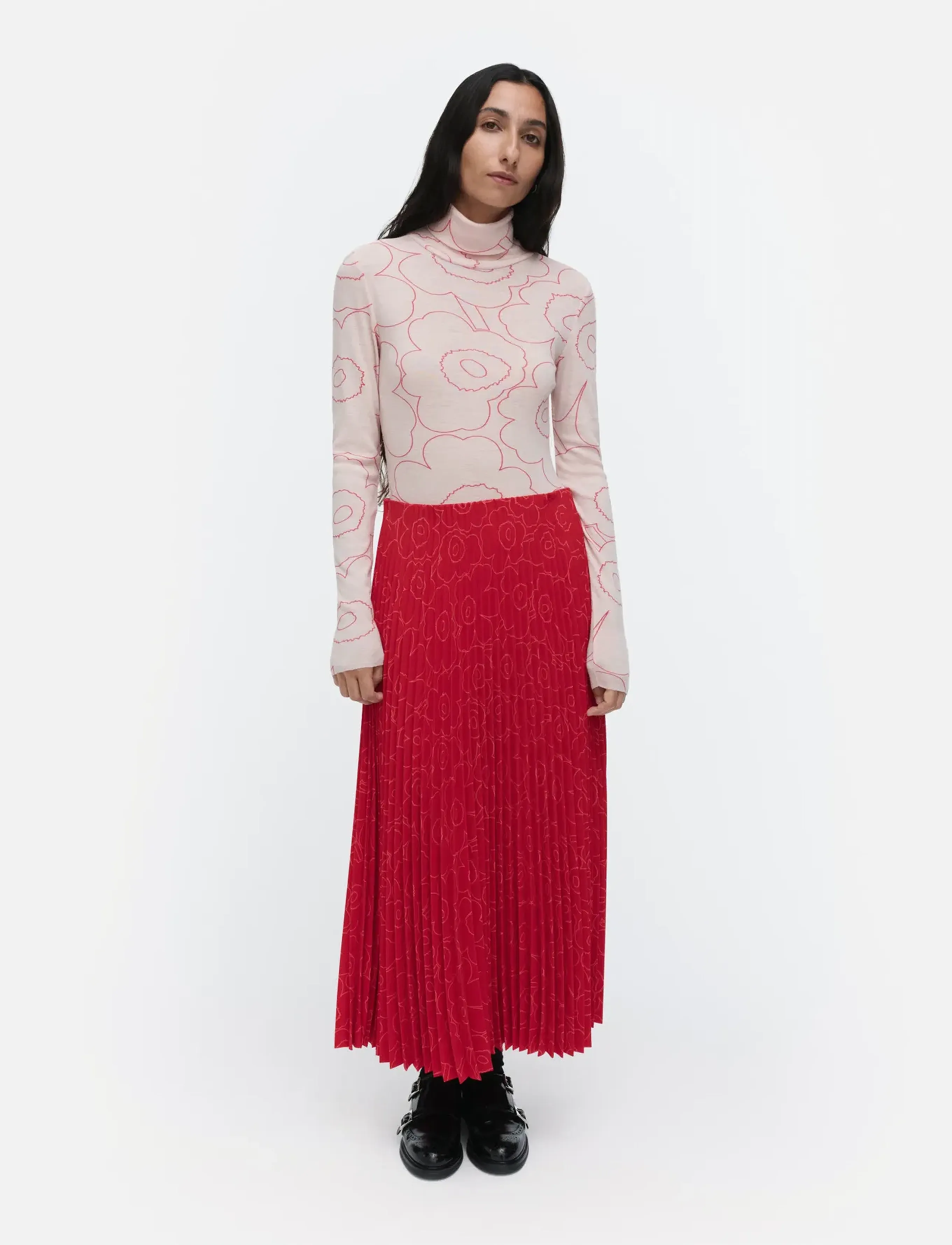 Marimekko Vilina Piirto Unikko, M, Pink, Strik > Rullekrave, Dame