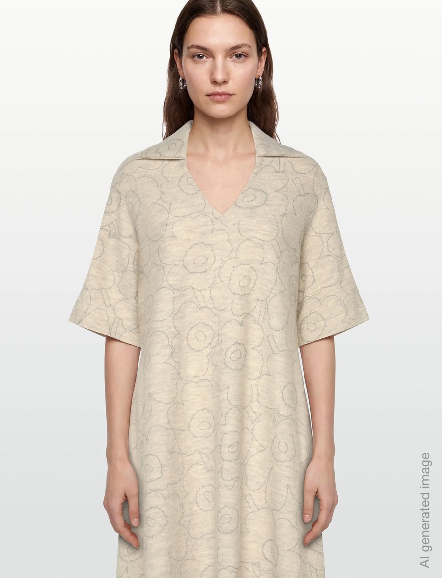 Marimekko - NIETOS PIIRTO UNIKKO - t-shirt-kleider - off white, grey - 3