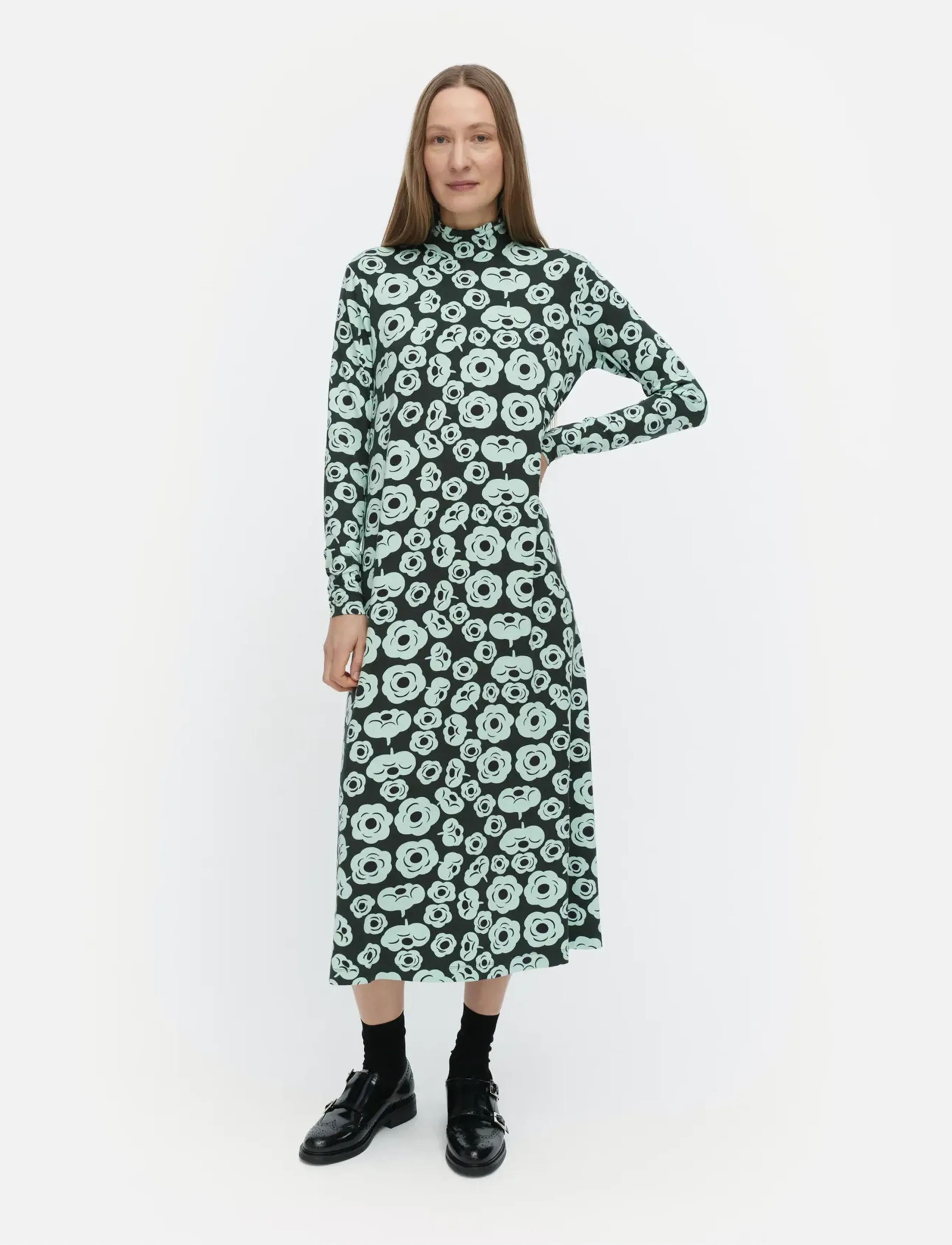 Marimekko CAVEA TUMMA - Maxikleider - DARK GREEN, TURQUOISE, BLACK / green