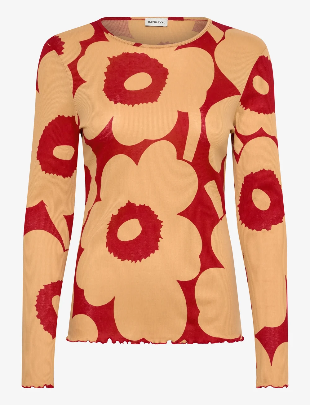 Marimekko - FLORAALI UNIKKO - pikkade varrukatega alussärgid - brown, red - 1