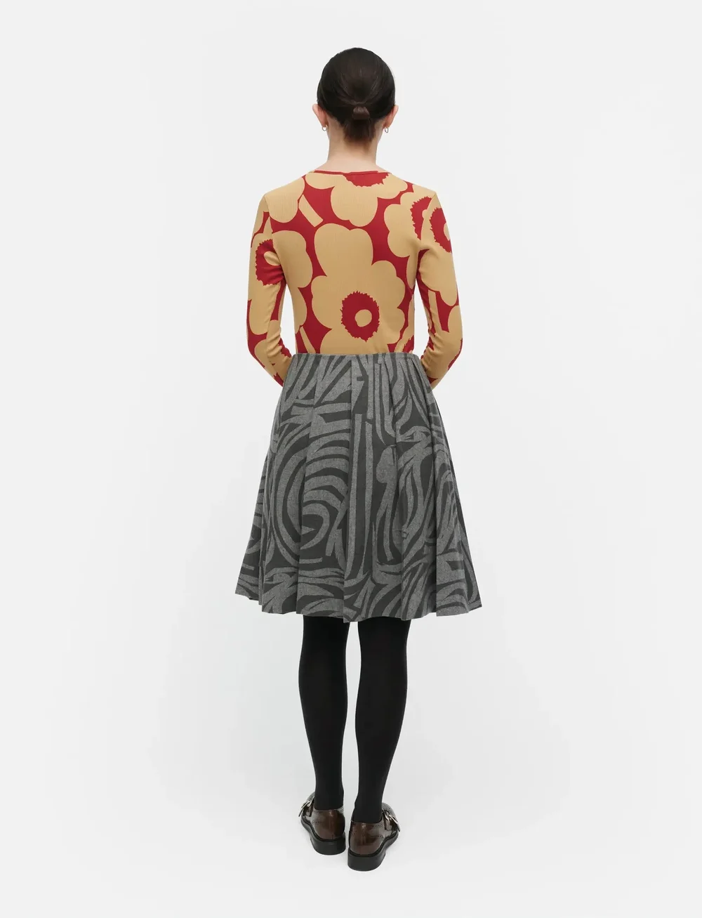 Marimekko - FLORAALI UNIKKO - pikkade varrukatega alussärgid - brown, red - 3