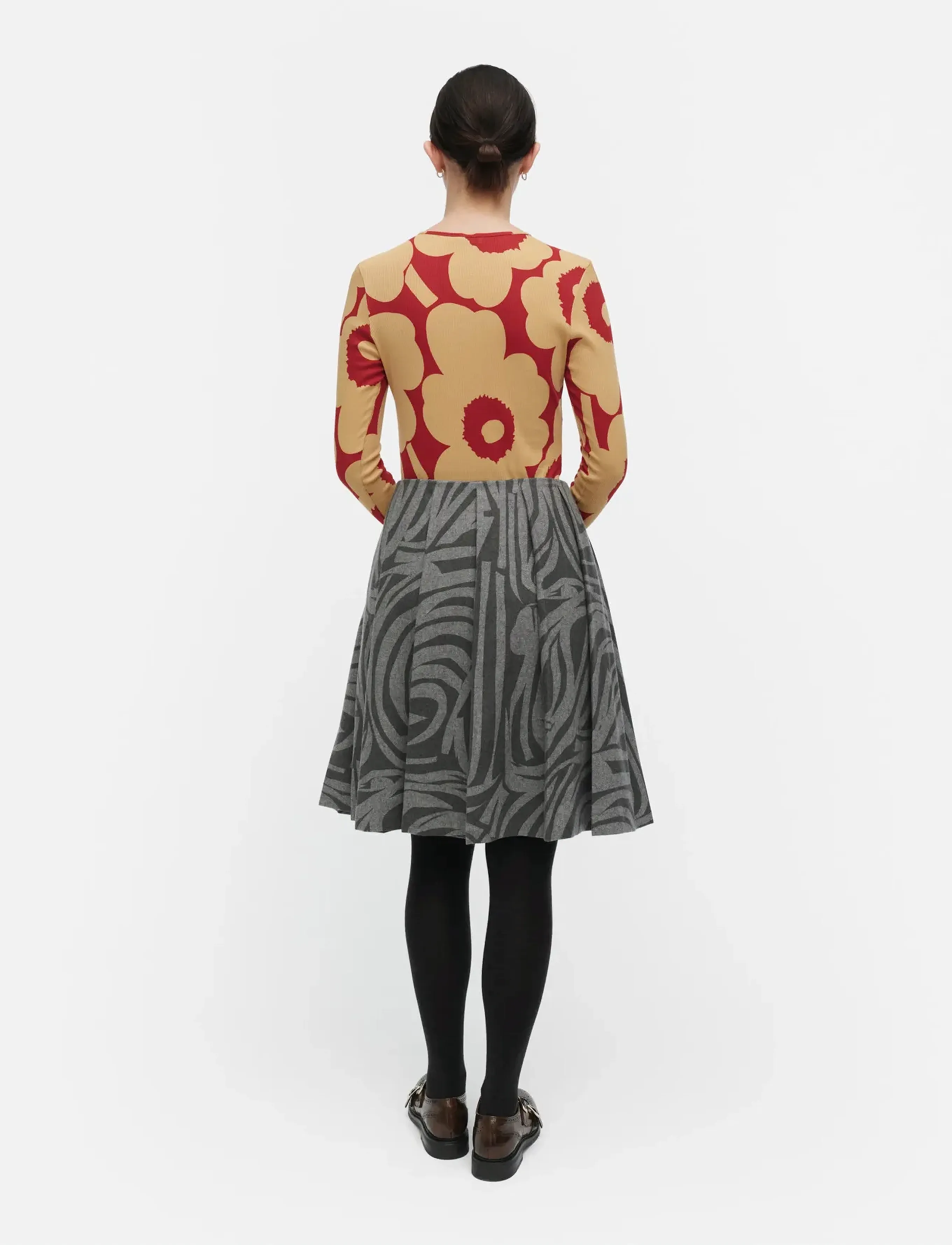 Marimekko - FLORAALI UNIKKO - pikkade varrukatega alussärgid - brown, red - 3