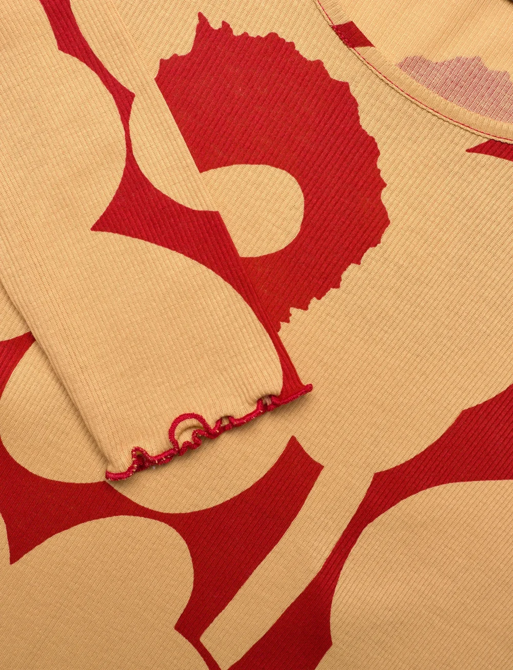 Marimekko - FLORAALI UNIKKO - pikkade varrukatega alussärgid - brown, red - 5