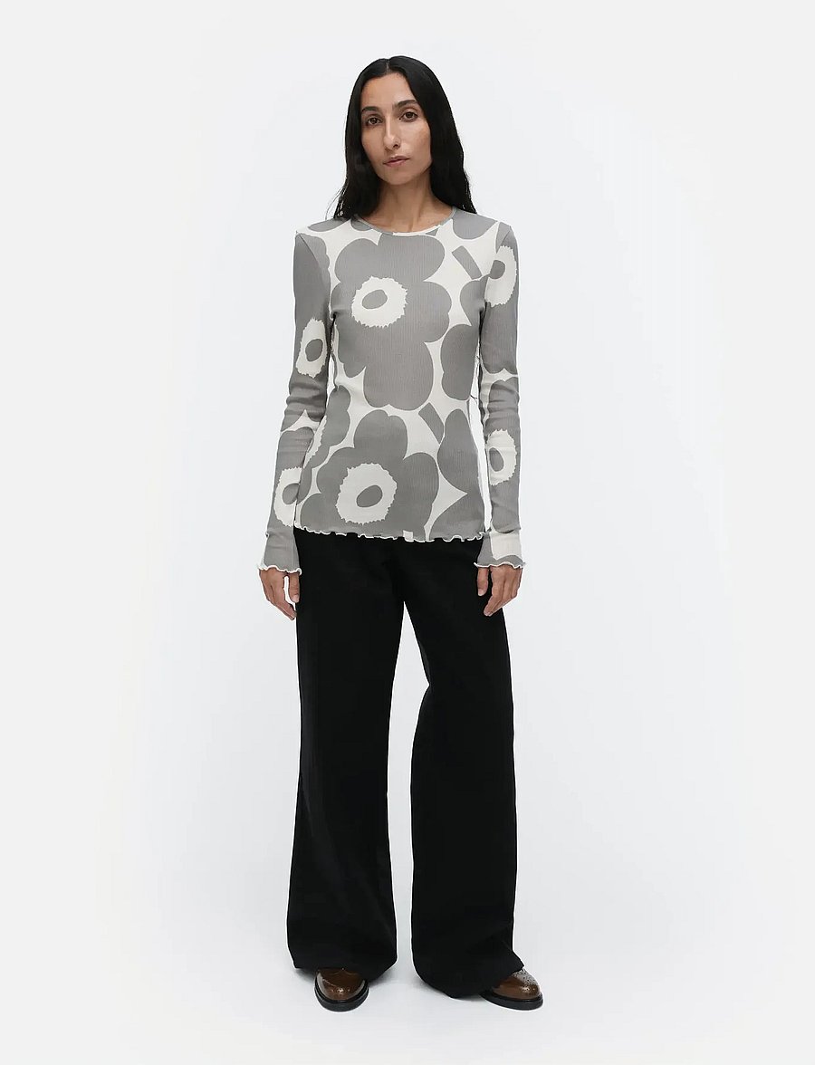 Marimekko - FLORAALI UNIKKO - long-sleeved tops - grey, off white - 0