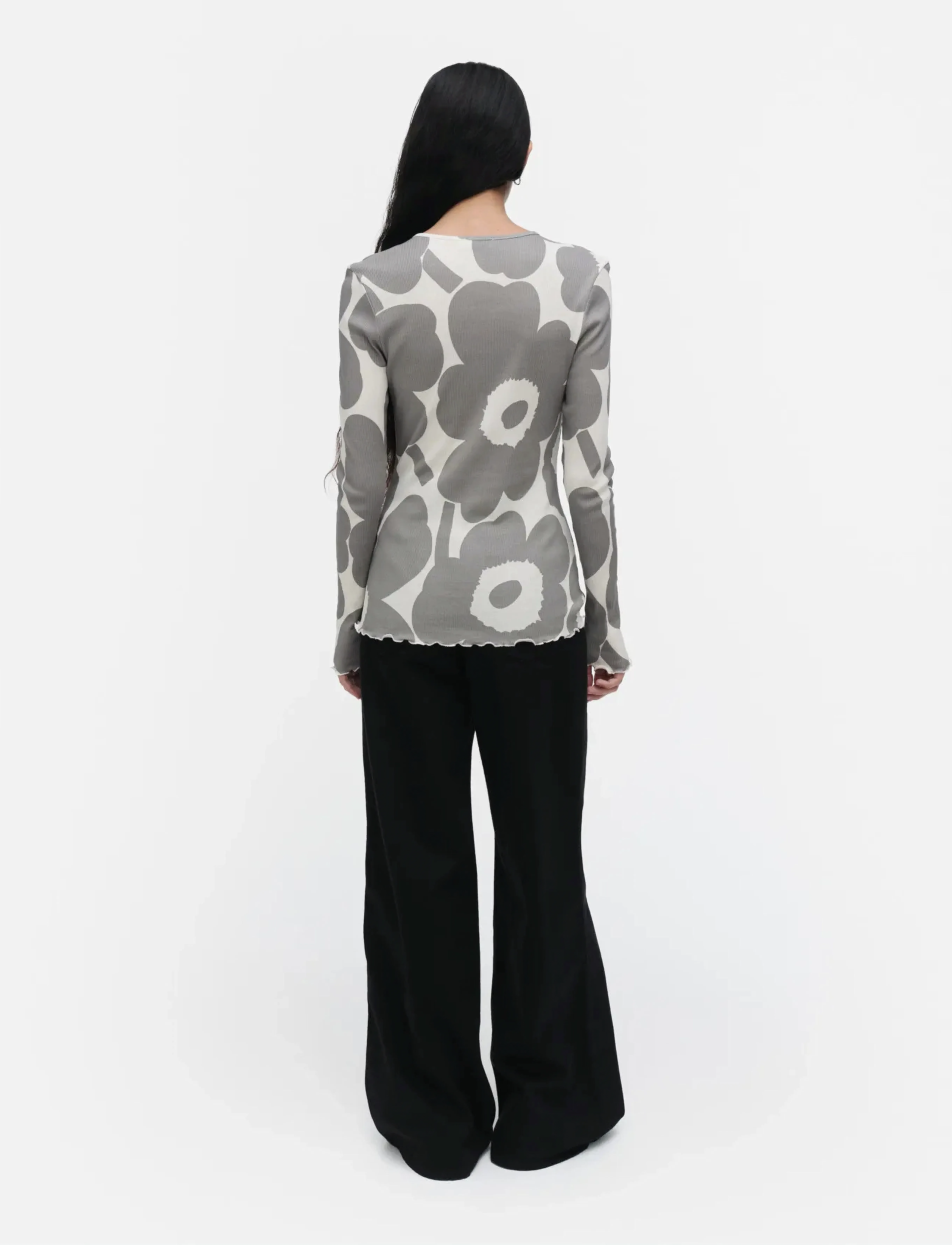 Marimekko - FLORAALI UNIKKO - langærmede toppe - grey, off white - 3