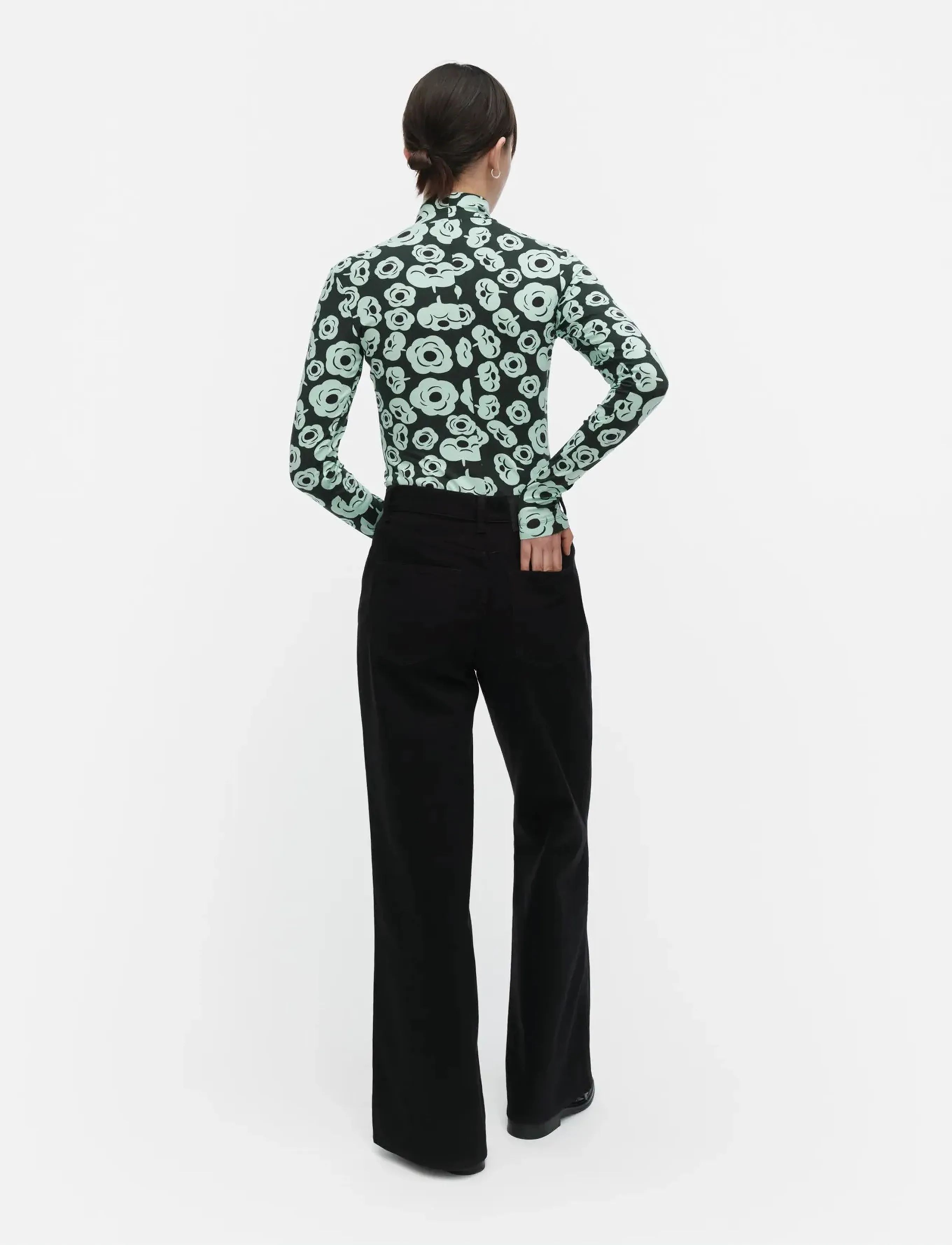 Marimekko - ARMAS TUMMA - langermede topper - dark green, turquoise, black - 3