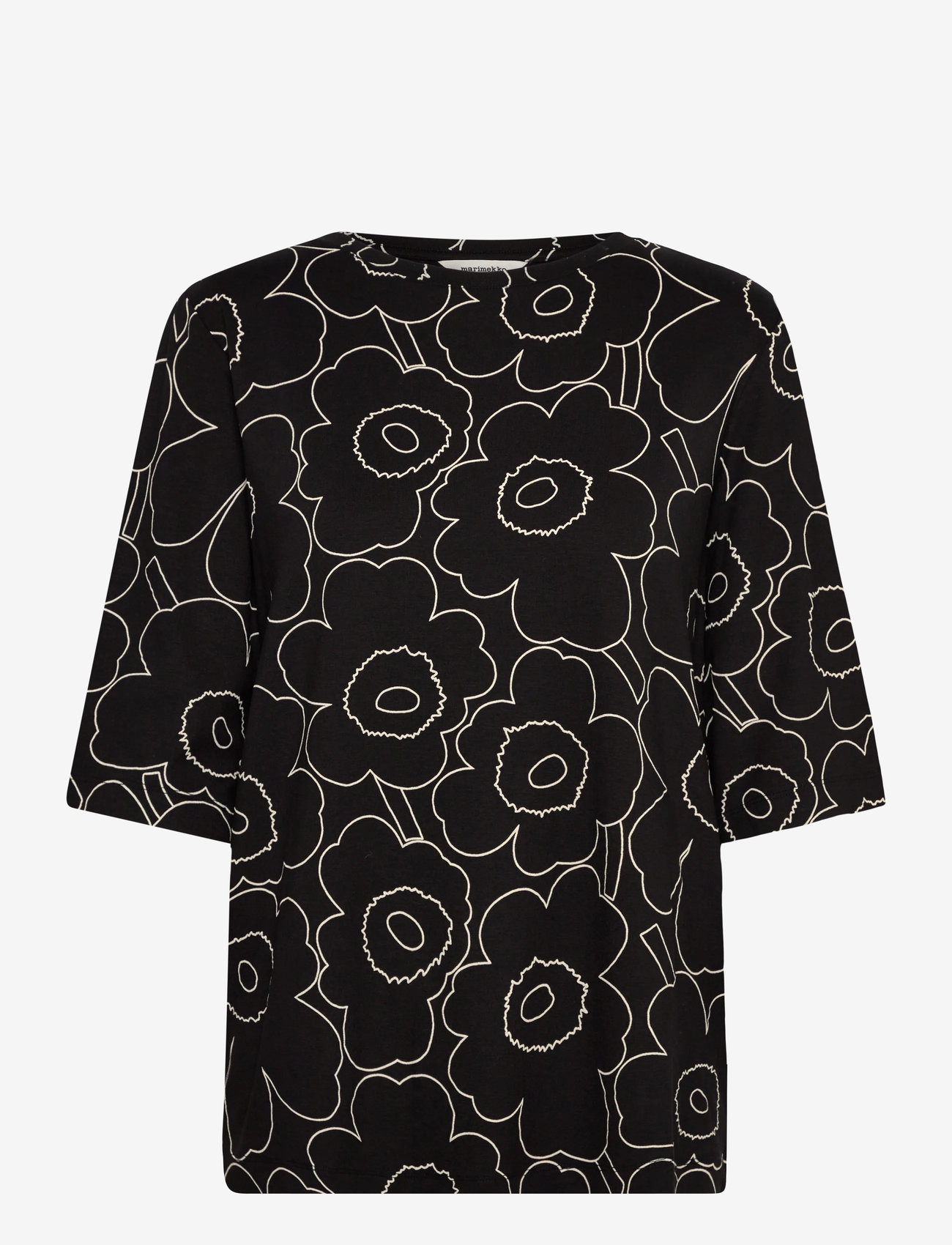 Marimekko - KOLLAASI PIIRTO UNIKKO - t-shirts & tops - black, off white - 1