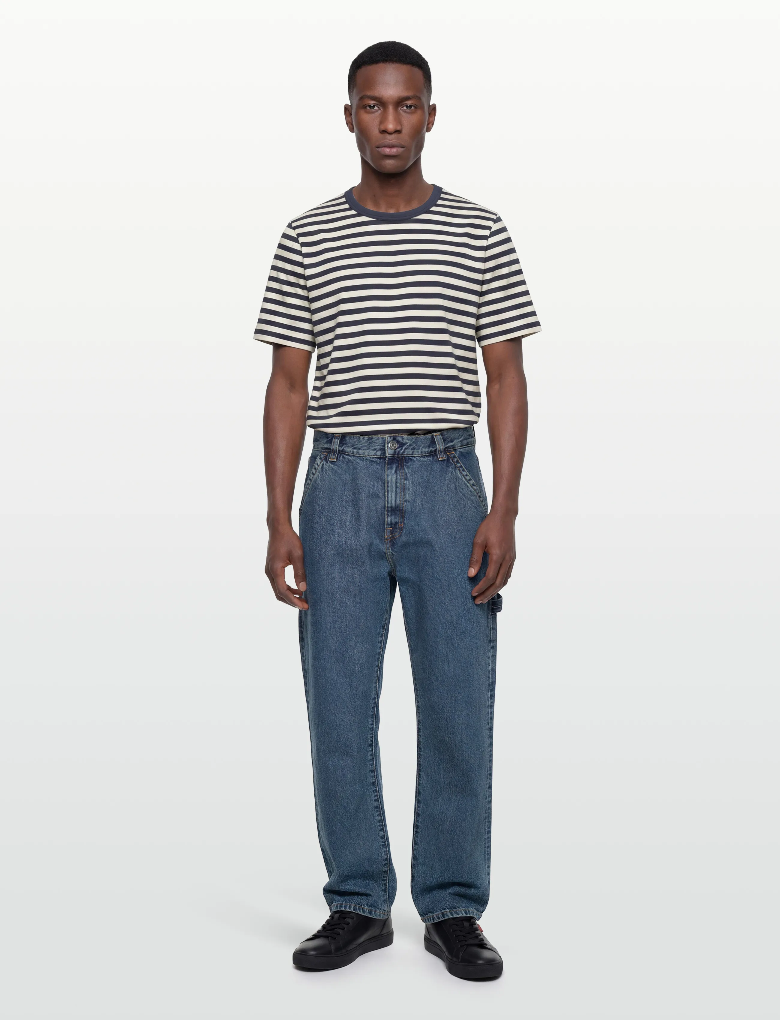 Marimekko - TASARAITA UNISEX SS - dark navy, off white - 0