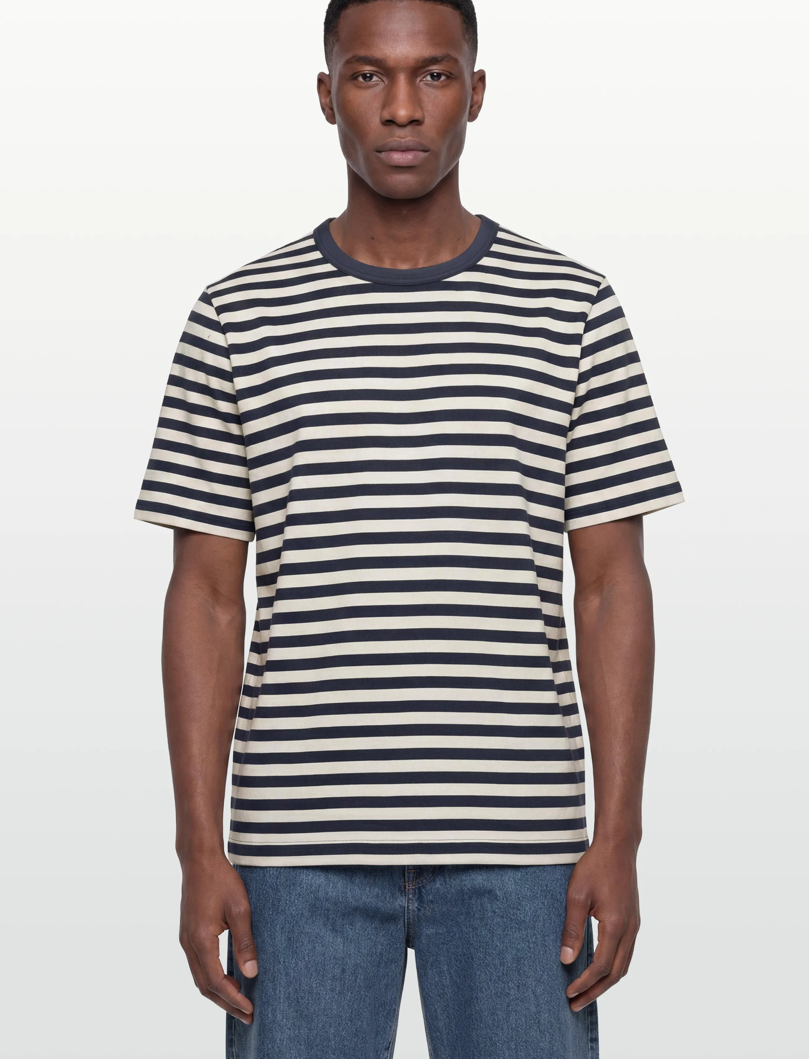 Marimekko - TASARAITA UNISEX SS - dark navy, off white - 3