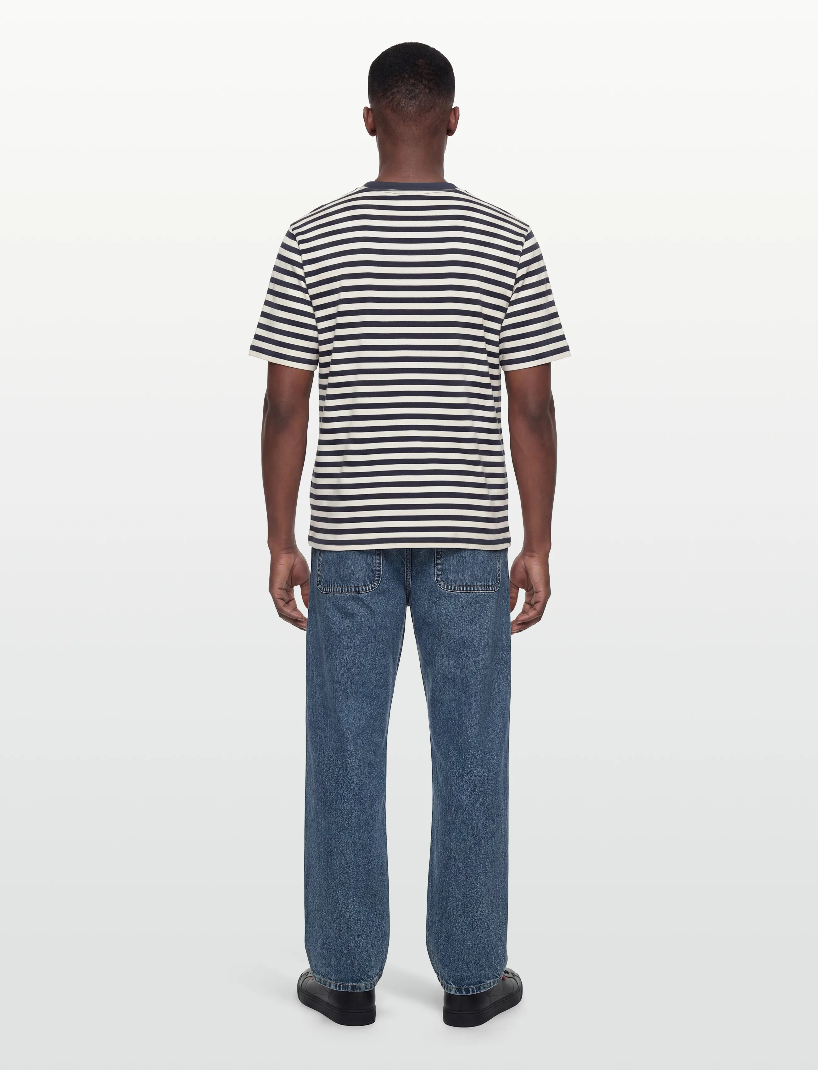 Marimekko - TASARAITA UNISEX SS - dark navy, off white - 4