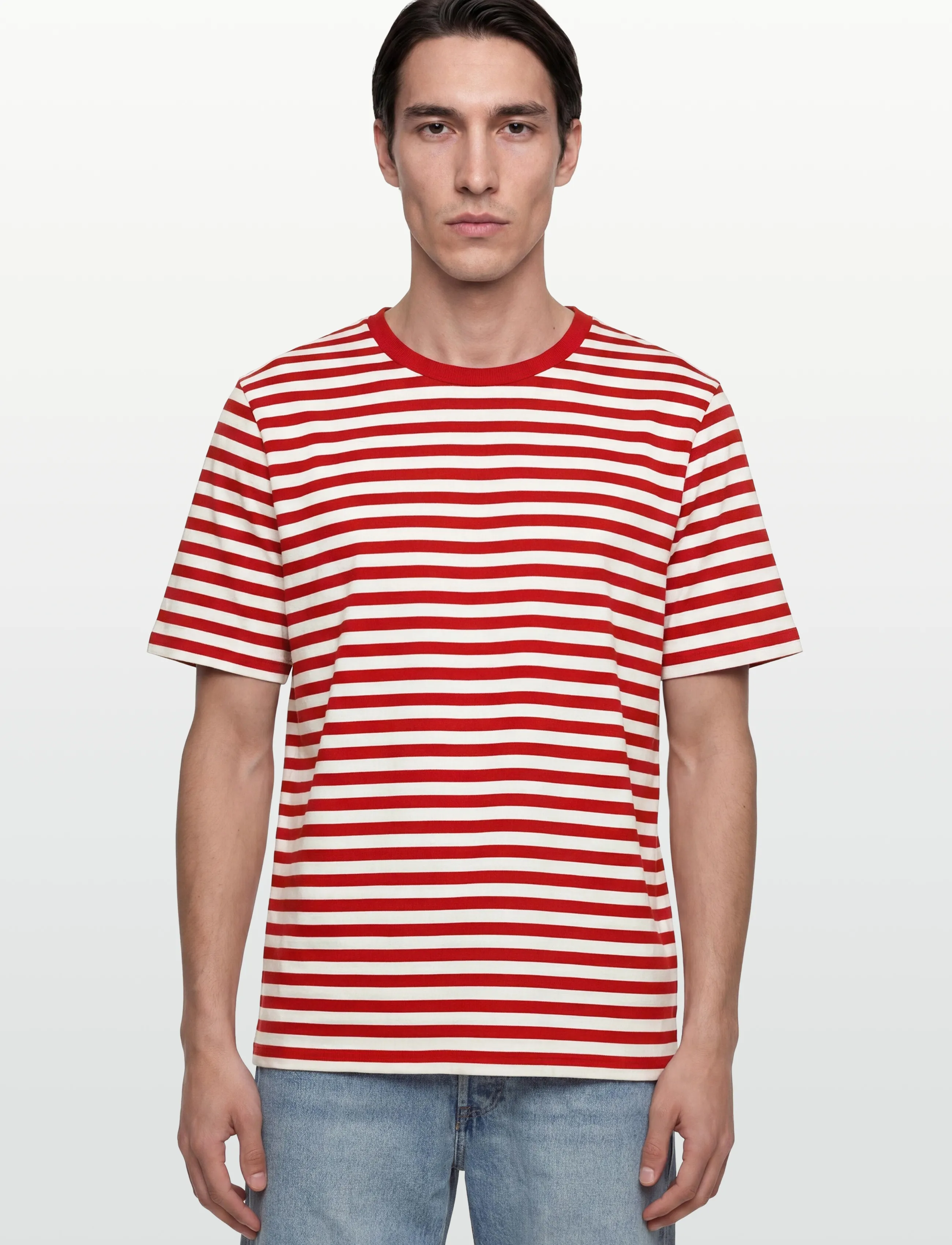 Marimekko - TASARAITA UNISEX SS - red, off white - 3