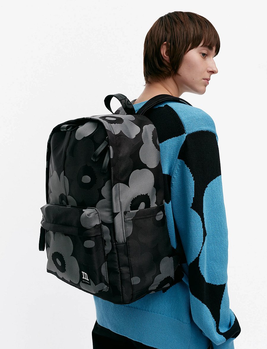 Marimekko - ZIP TOP BACKPACK UNIKKO - grey, dark grey, black - 0