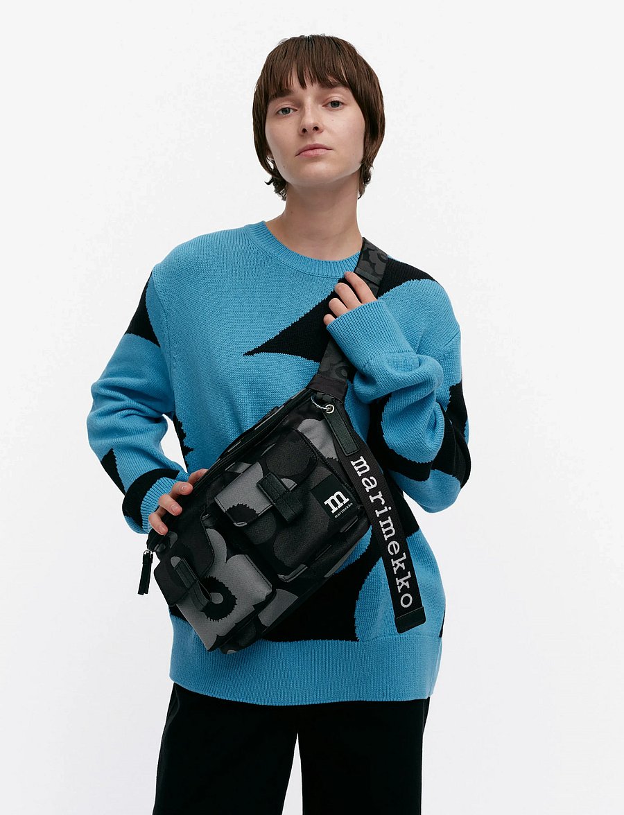 Marimekko - SLING BAG M UNIKKO - vinsældir í tísku - grey, dark grey, black - 0