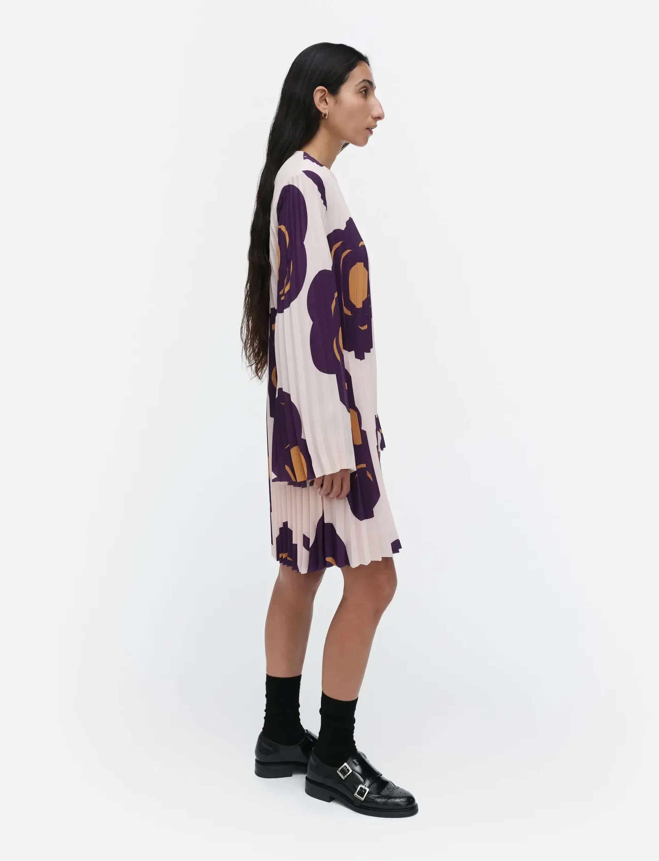 Marimekko - FROSTI TUMMA - light pink, dark violet, brown - 4