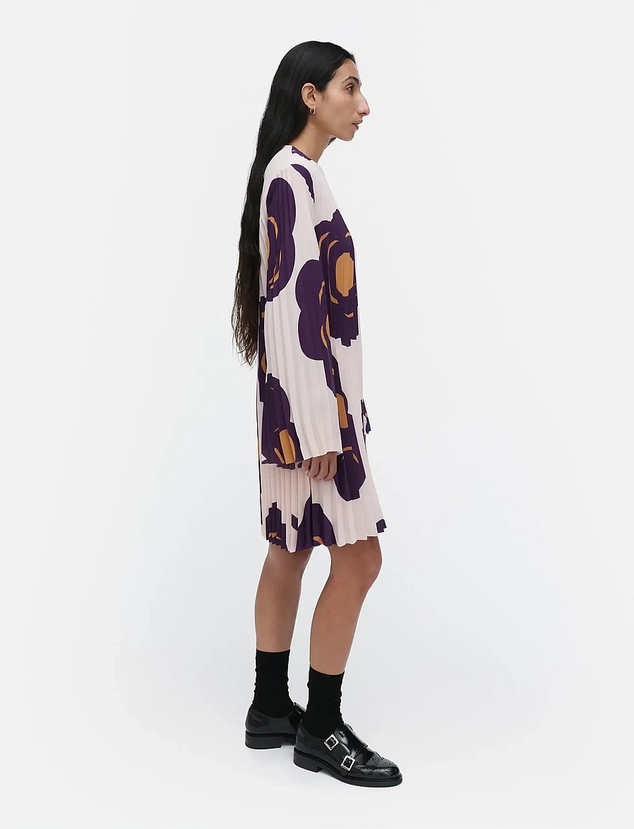 Marimekko - FROSTI TUMMA - light pink, dark violet, brown - 4