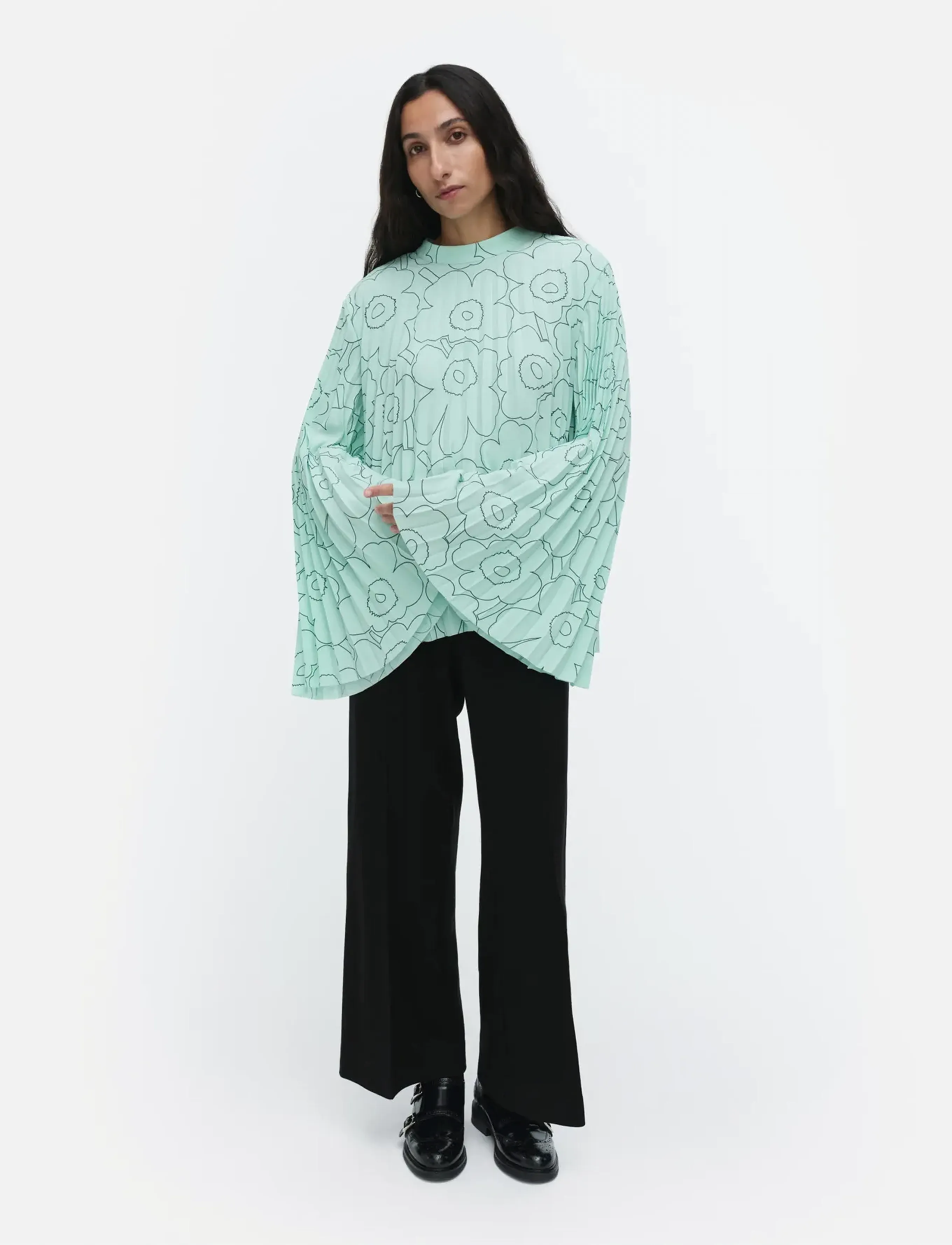 Marimekko DUURI PIIRTO UNIKKO - Blusen - LIGHT TURQUOISE, DARK GREEN / green