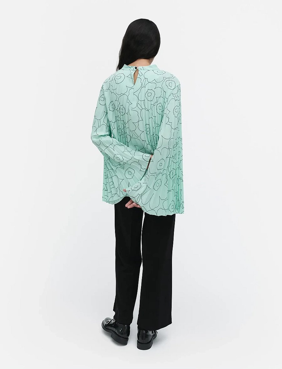 Marimekko - DUURI PIIRTO UNIKKO - pikkade varrukatega pluusid - light turquoise, dark green - 3