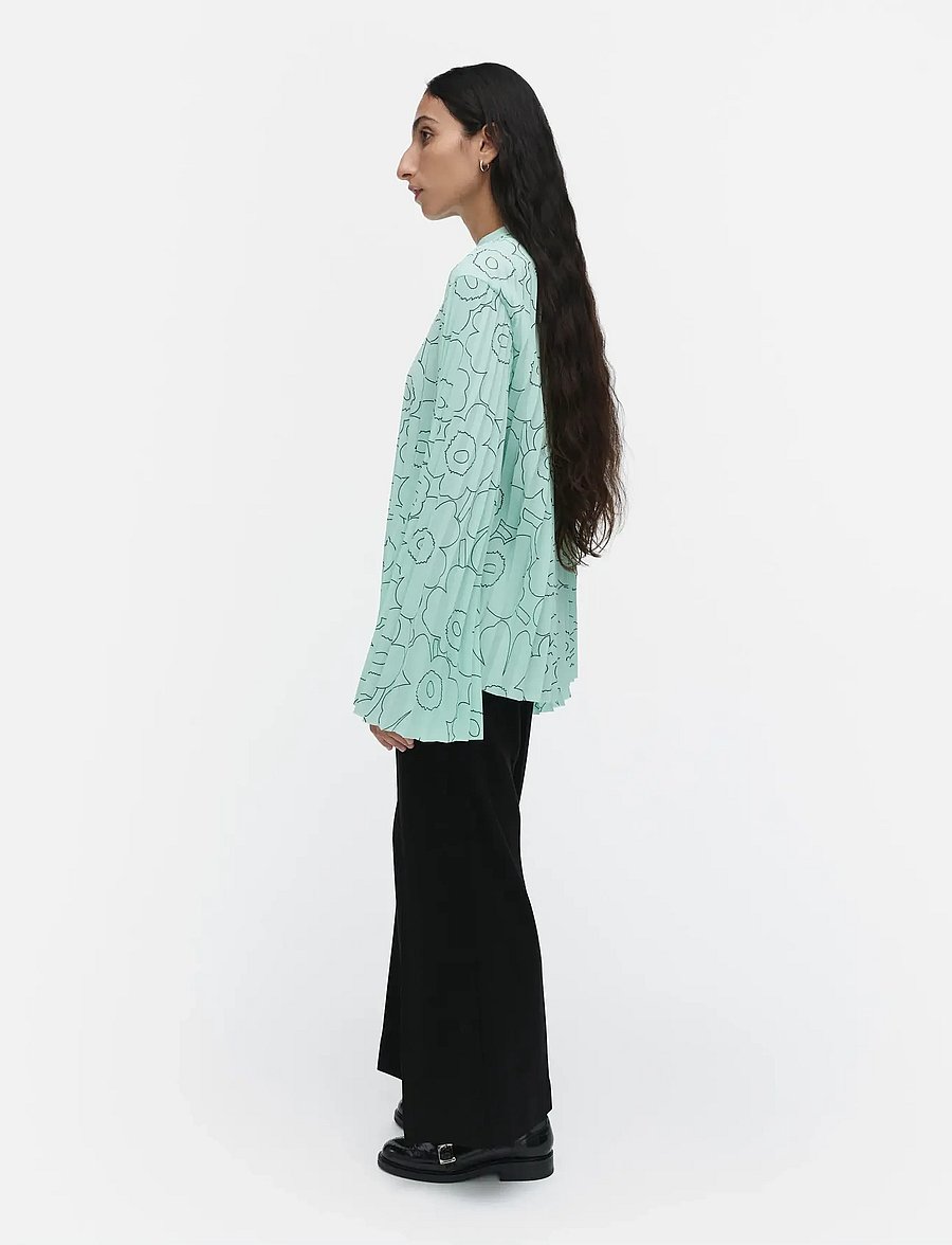 Marimekko - DUURI PIIRTO UNIKKO - pikkade varrukatega pluusid - light turquoise, dark green - 4