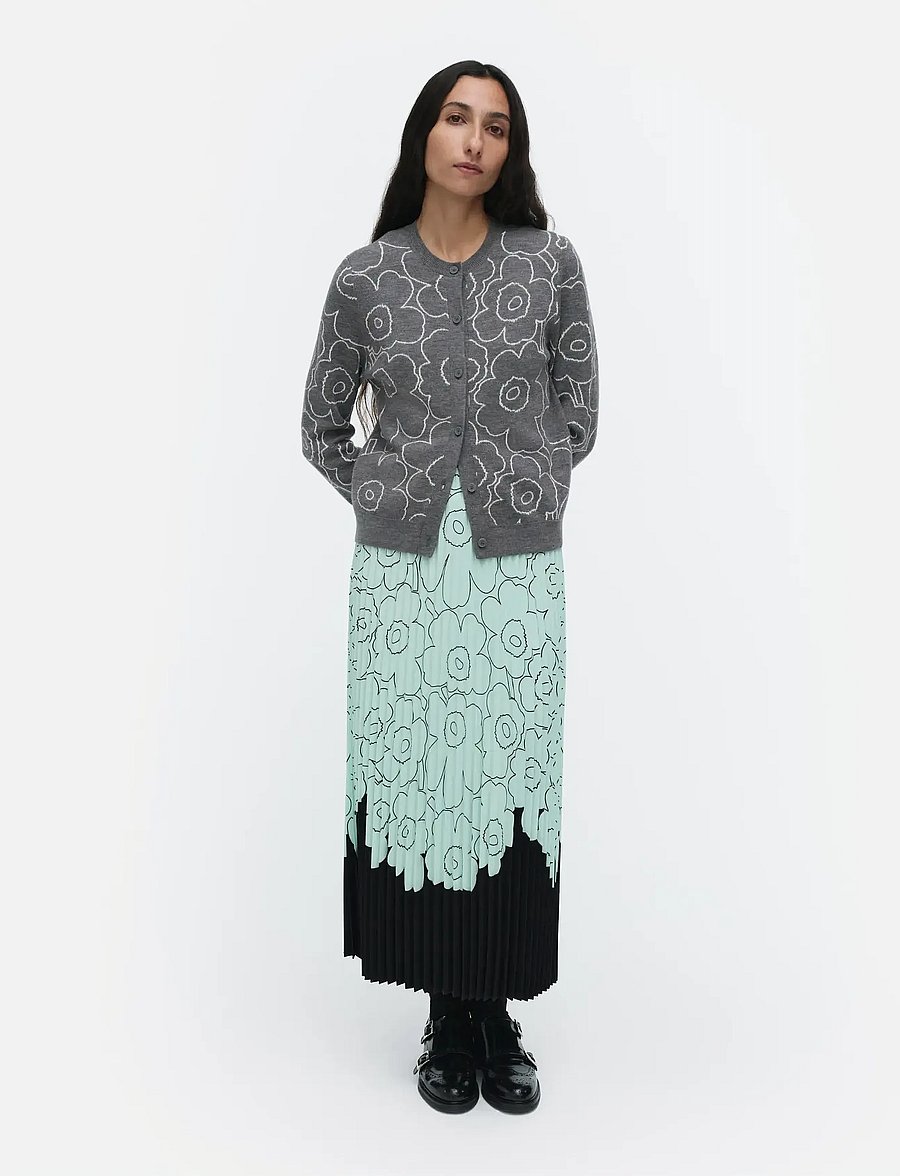 Marimekko - PIIRU PIIRTO UNIKKO PLACEMENT - plisseeritud seelikud - light turquoise, black - 0