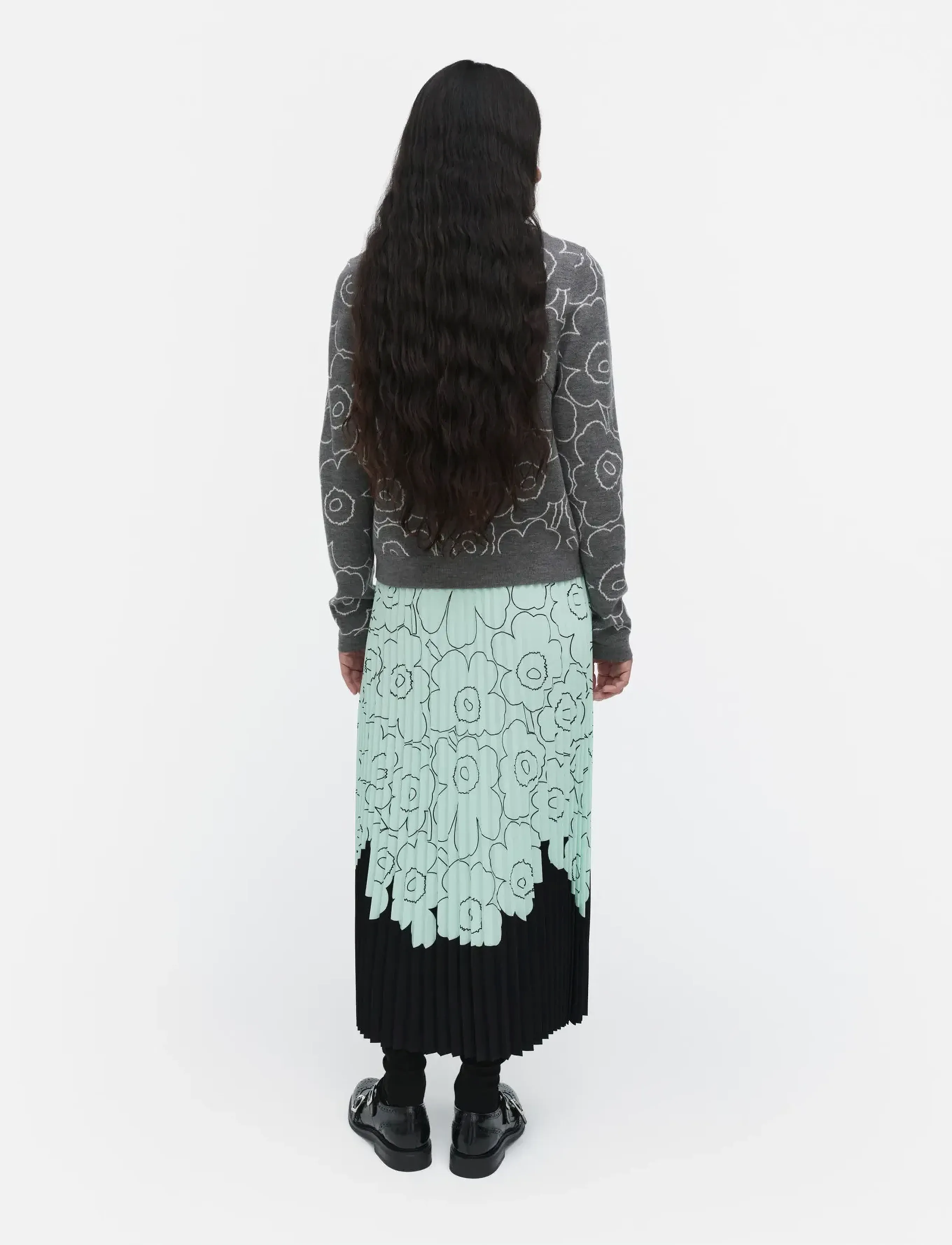 Marimekko - PIIRU PIIRTO UNIKKO PLACEMENT - plisserede nederdele - light turquoise, black - 3