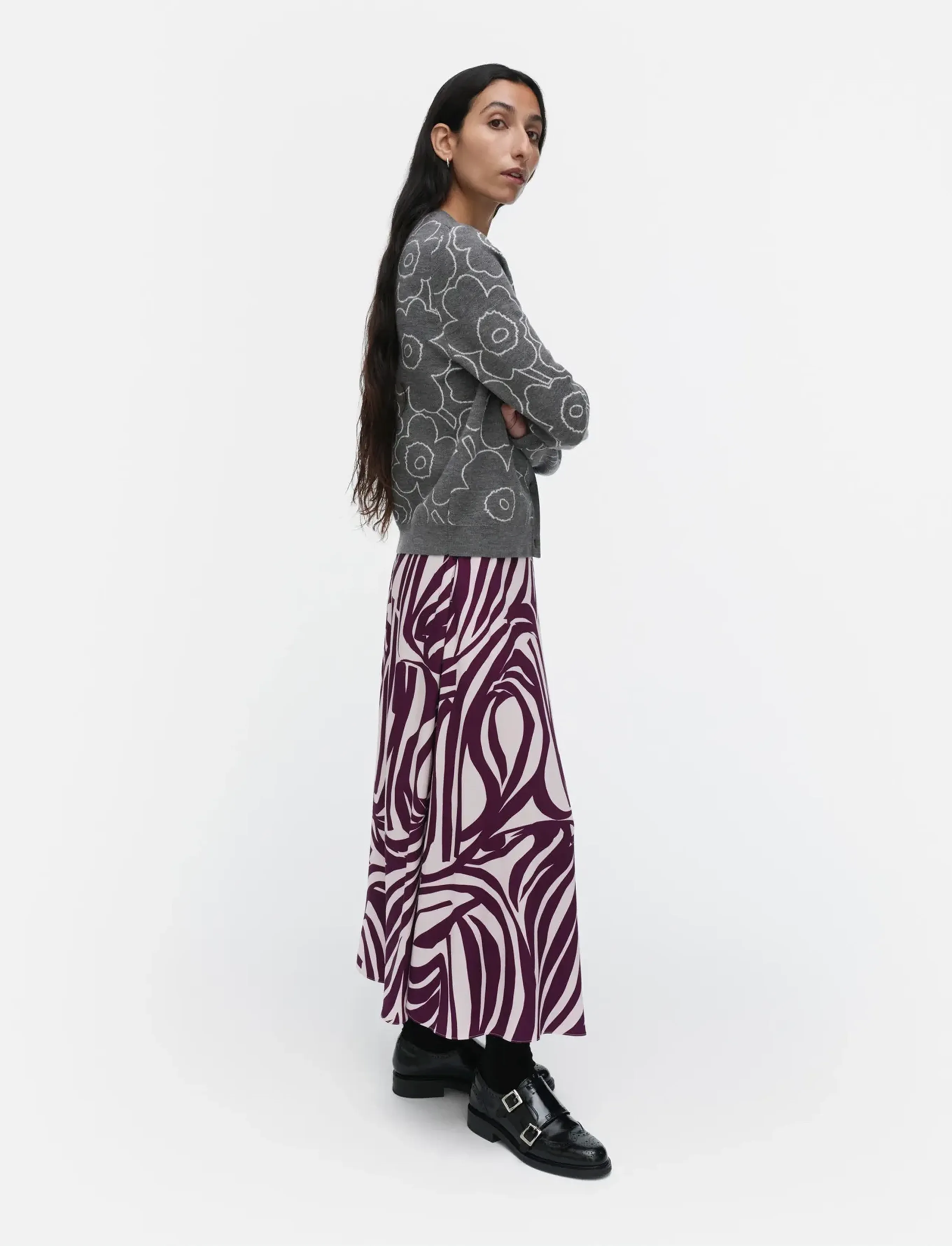 Marimekko - HANGET JOKURAITA - midi kjolar - light pink, wine red - 4