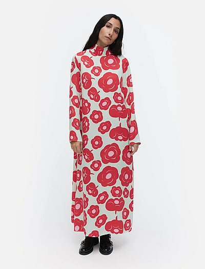 Marimekko AIKAKAUSI TUMMA - Mekot - LIGHT TURQUOISE, RED, PINK / red