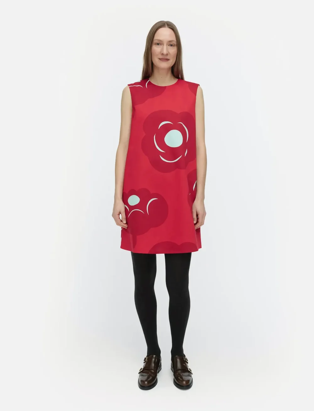 Marimekko - SILUETTI TUMMA - sommerkleider - red, dark red, light turquoise - 0