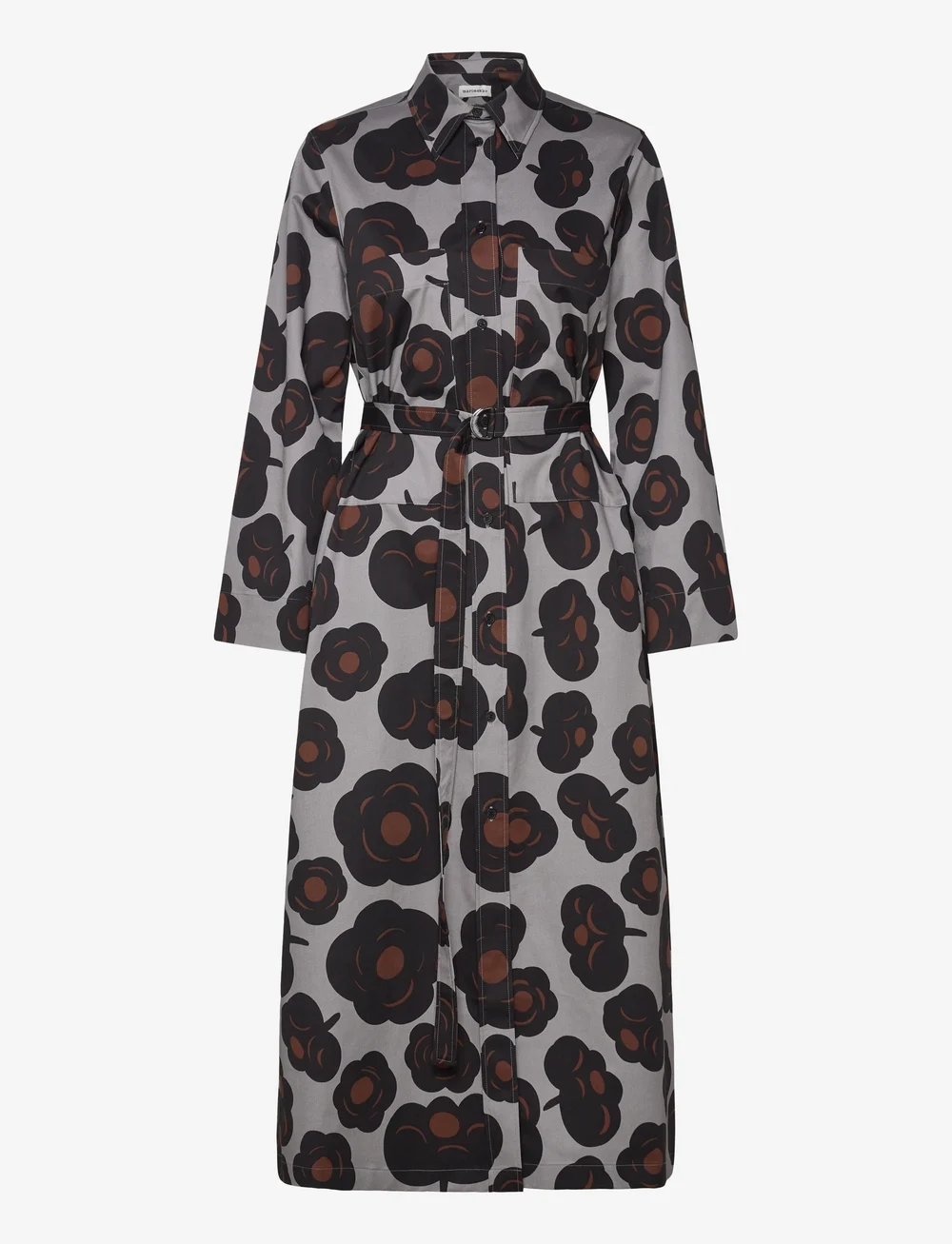 Marimekko - MOLLA TUMMA - shirt dresses - grey, black, brown - 1