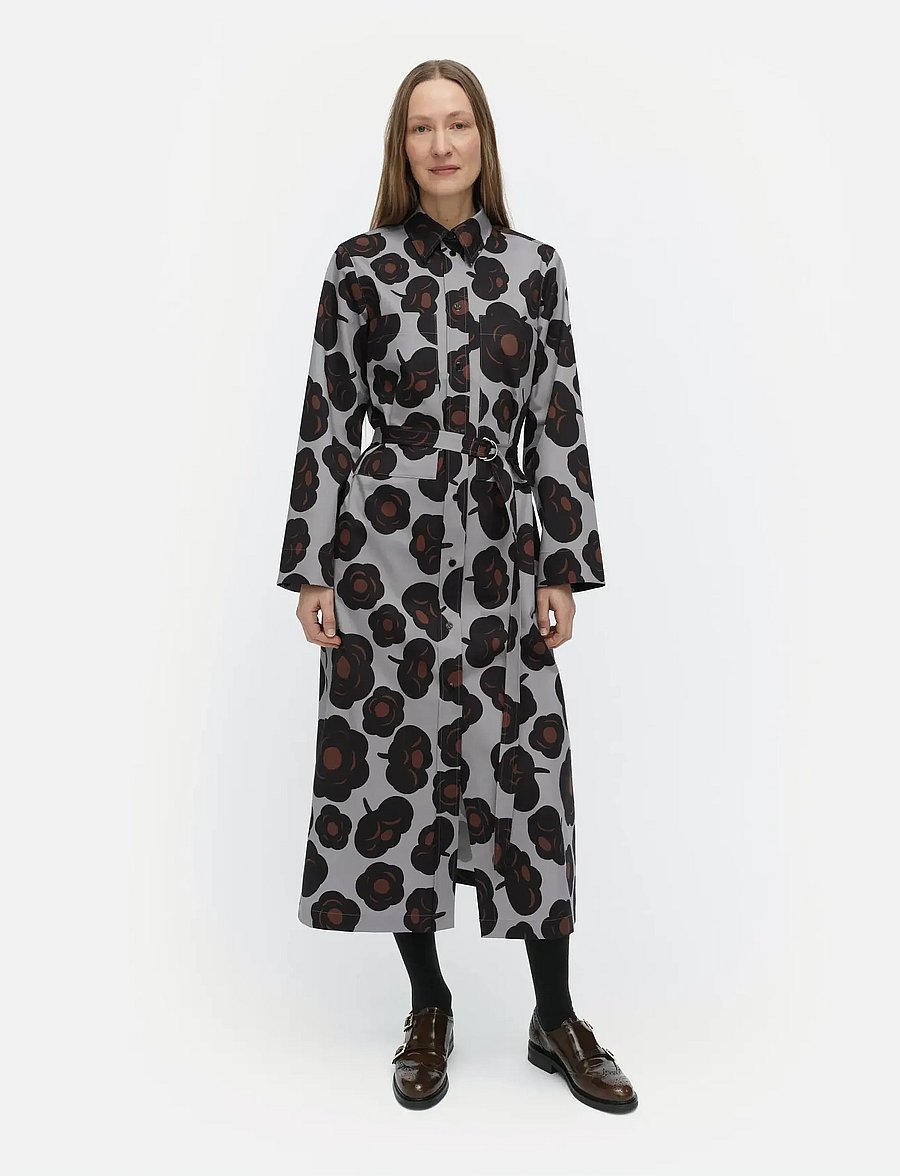 Marimekko - MOLLA TUMMA - skjortklänningar - grey, black, brown - 0