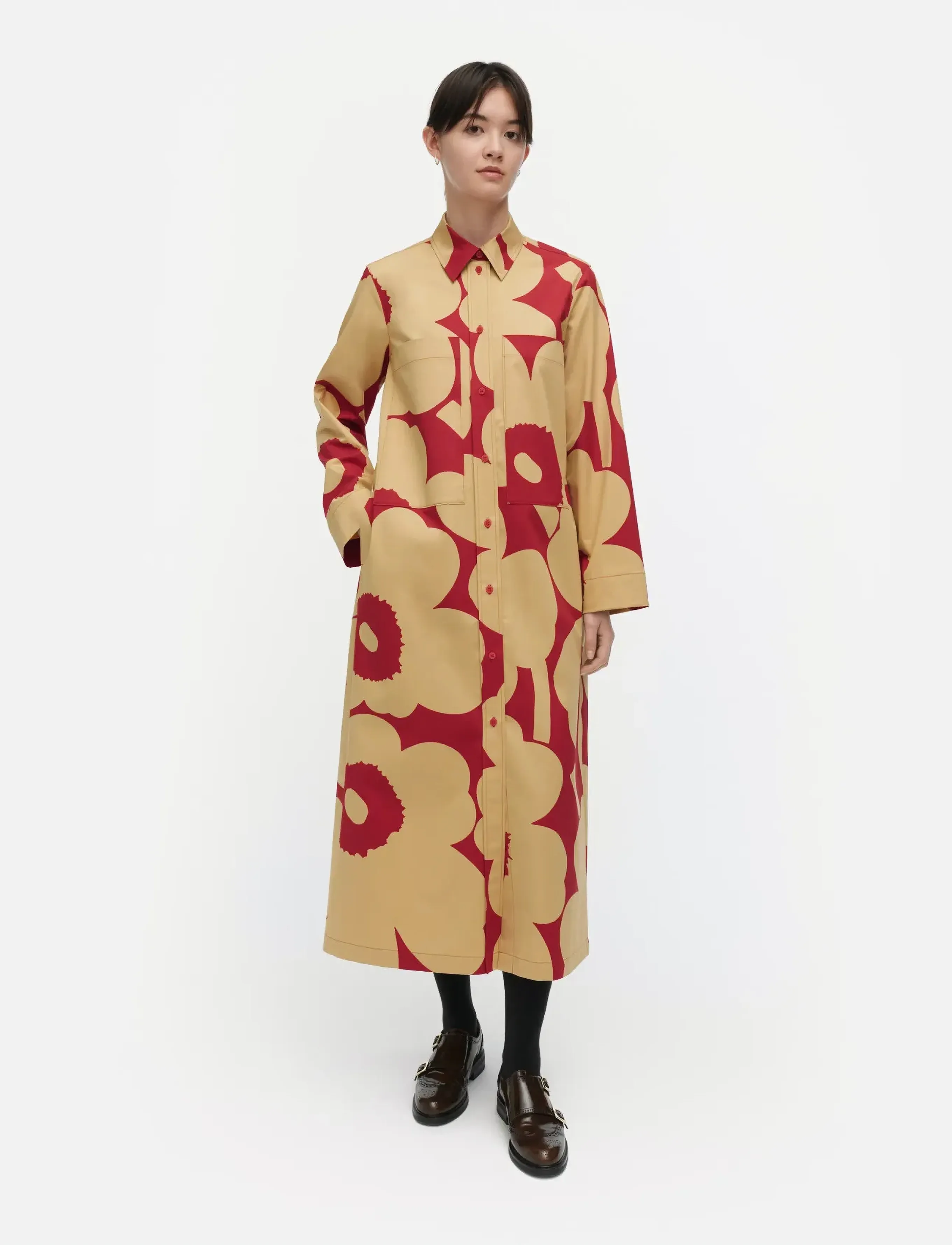 Marimekko Molla Unikko, 44, Red, Kjoler > Knælange Og Midi, Dame