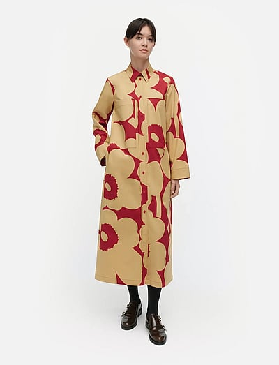 Marimekko MOLLA UNIKKO - Mekot - LIGHT BROWN, RED / red