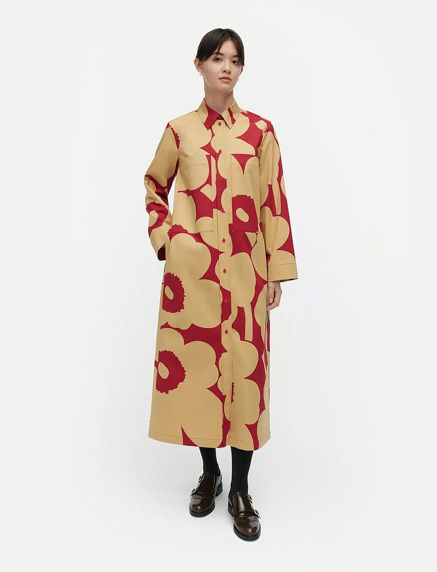 Marimekko - MOLLA UNIKKO - sukienki koszulowe - light brown, red - 0