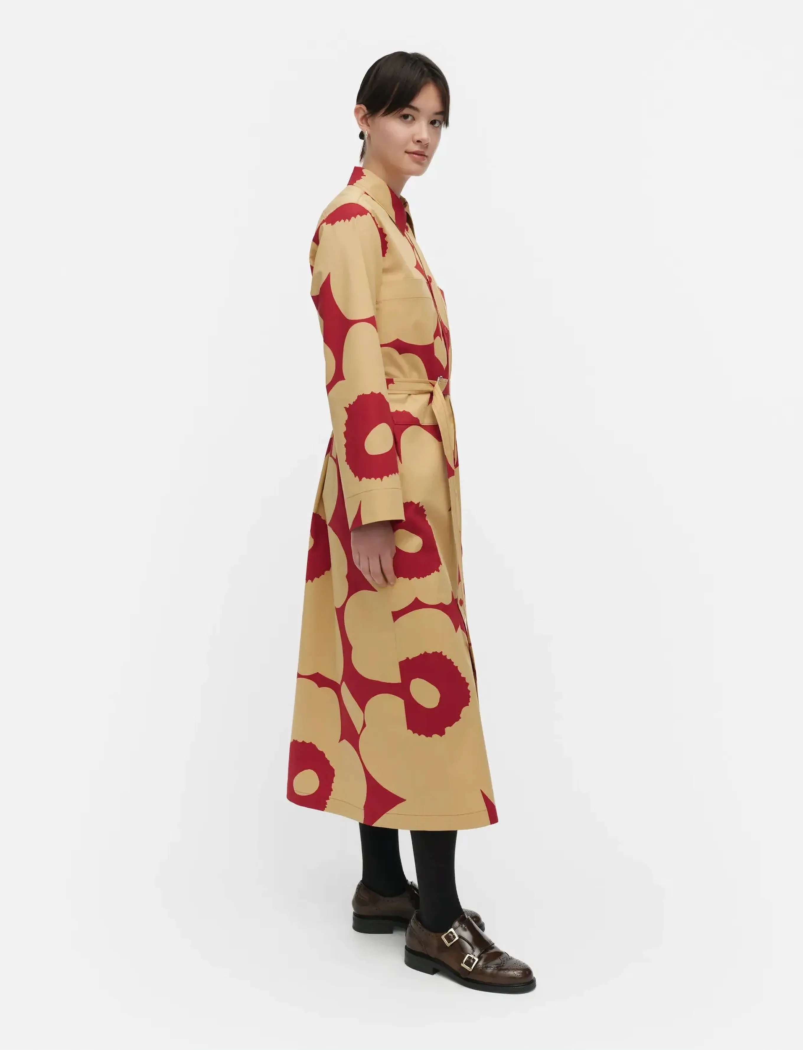 Marimekko - MOLLA UNIKKO - midi-jurken - light brown, red - 5