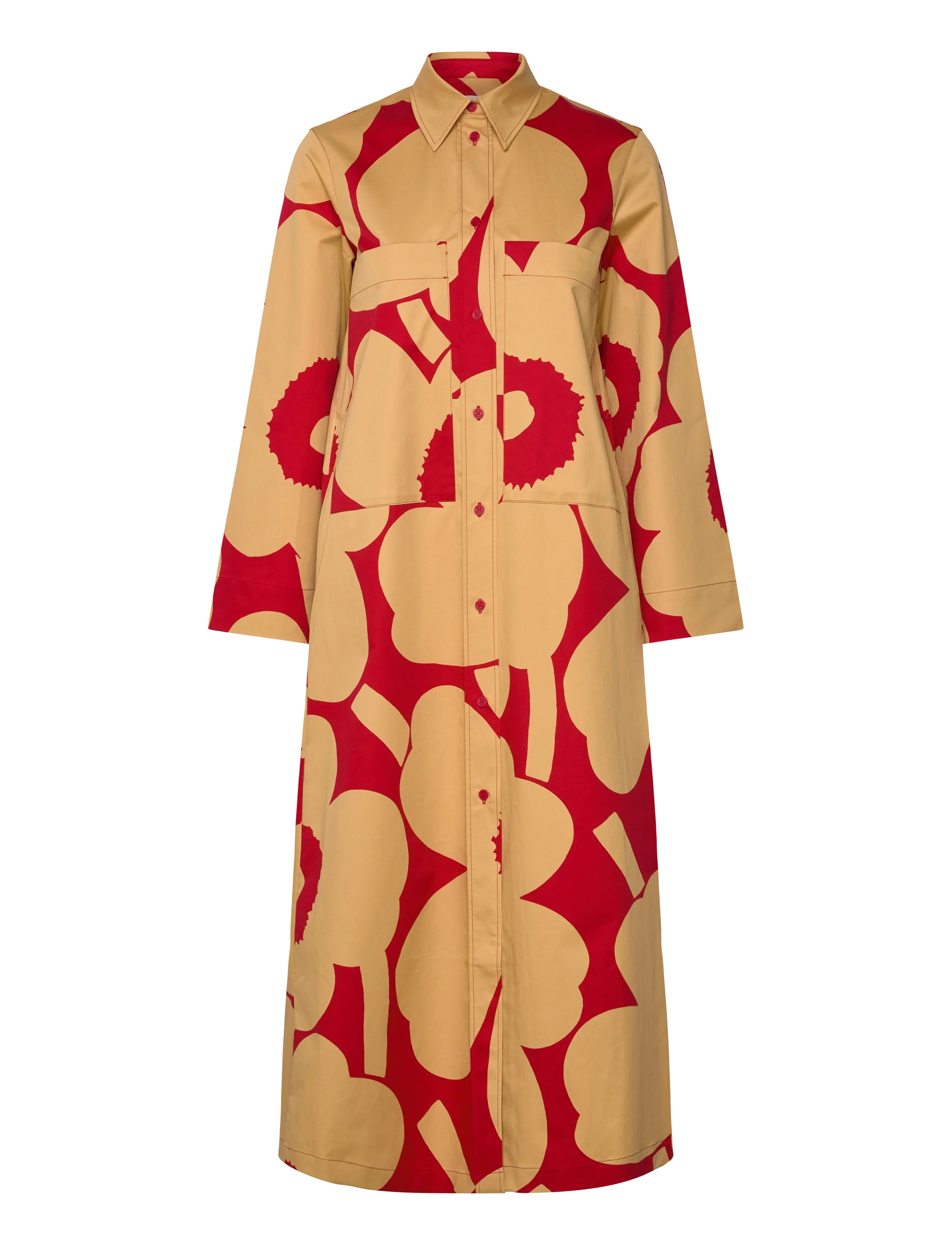 Marimekko - MOLLA UNIKKO - midi-jurken - light brown, red - 3