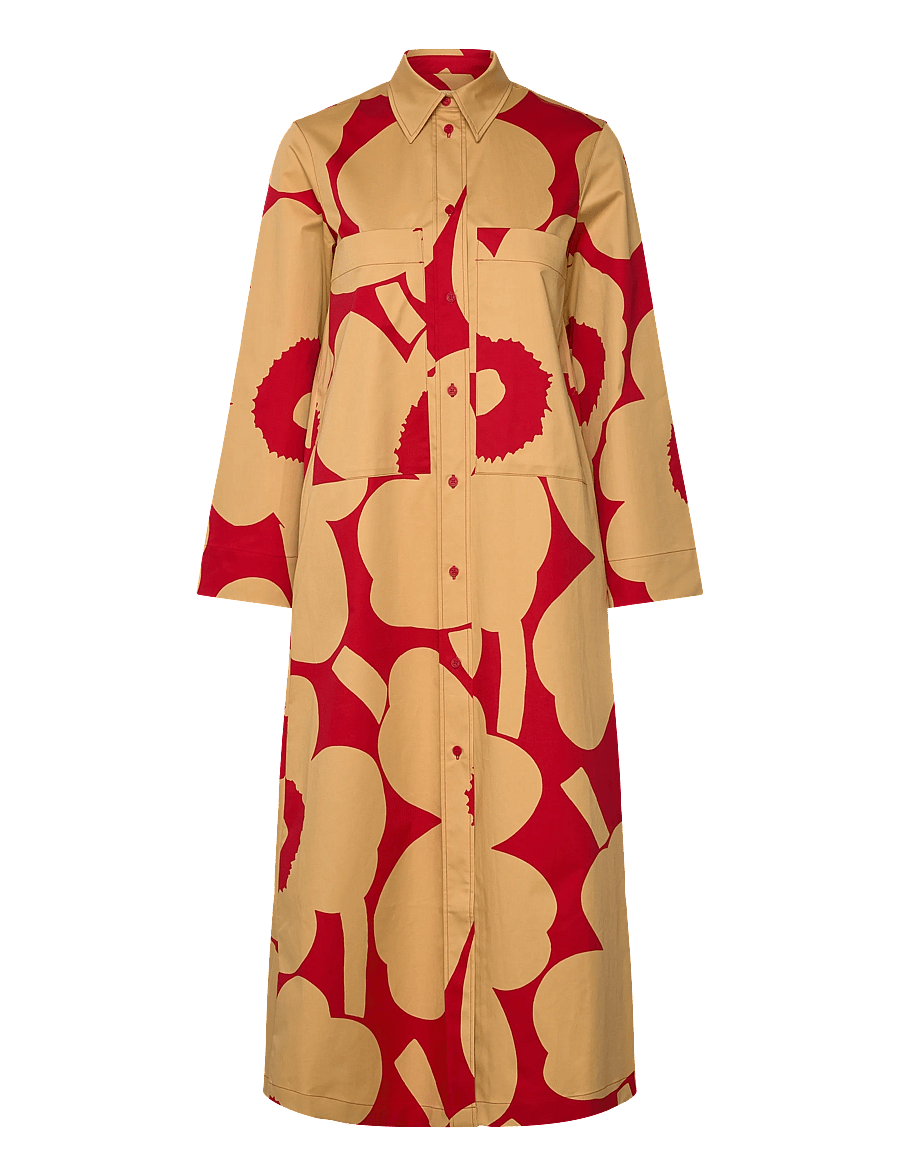 Marimekko - MOLLA UNIKKO - sukienki koszulowe - light brown, red - 3