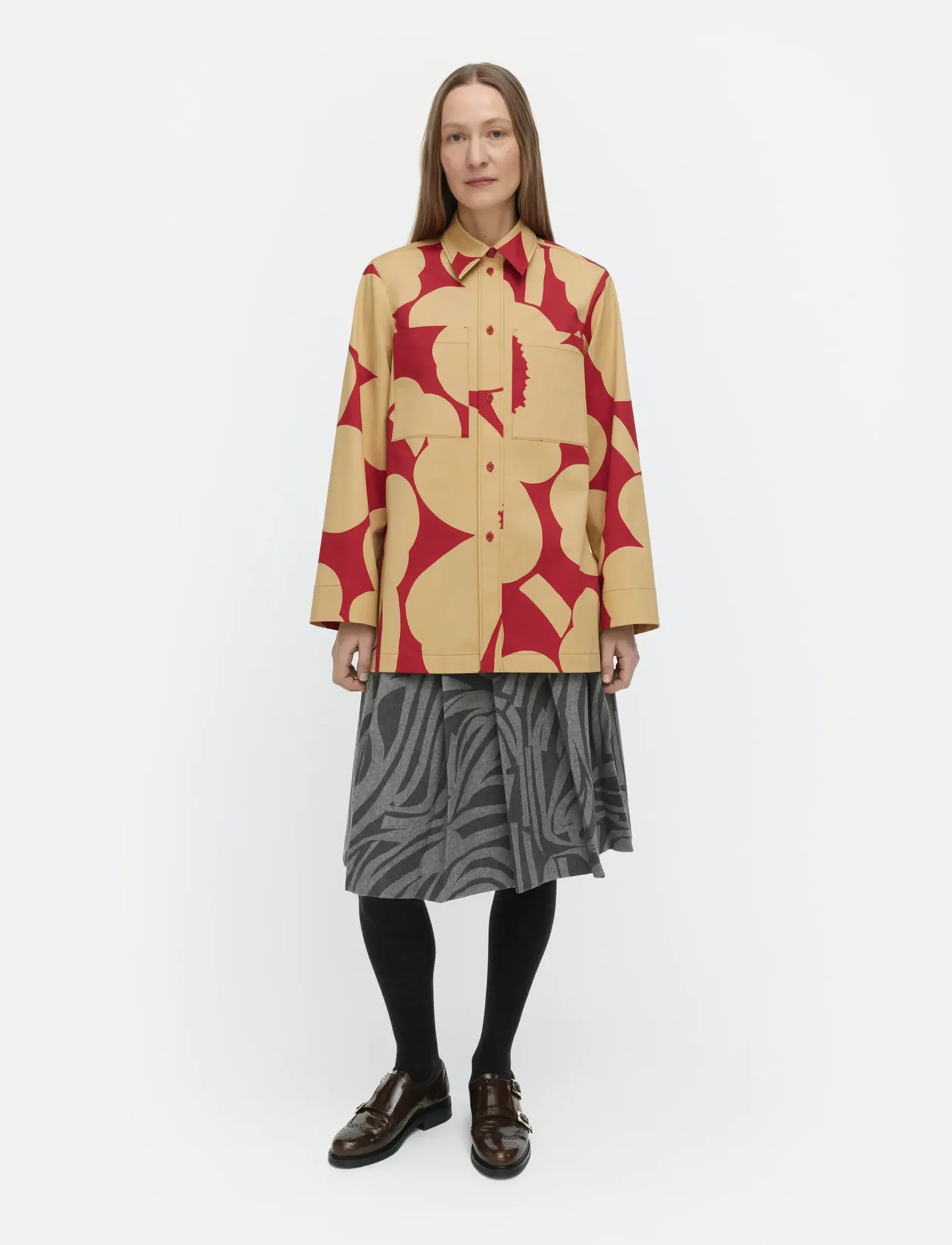 Marimekko MAARIA UNIKKO - Särgid - LIGHT BROWN, RED / red